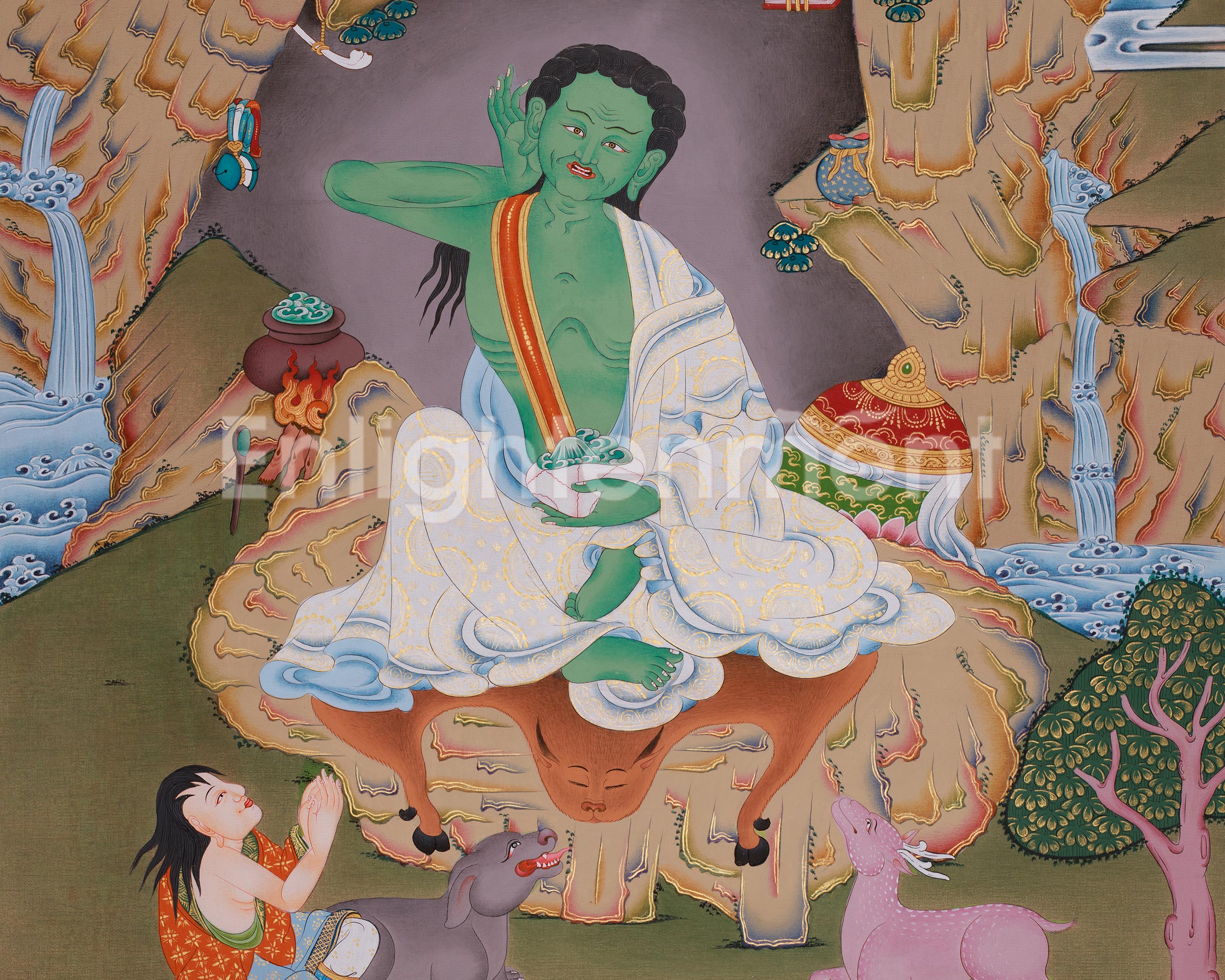 Milarepa Buddhist Art | The Great Yogi and Enlightened Master | Tibetan Painting