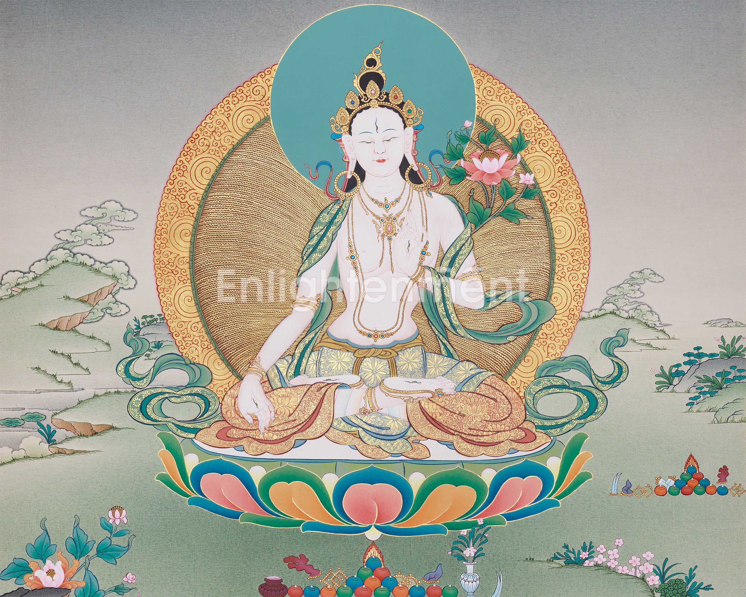 Divine Longevity Goddess Sita Tara | Buddhist Art for Healing and Vitality
