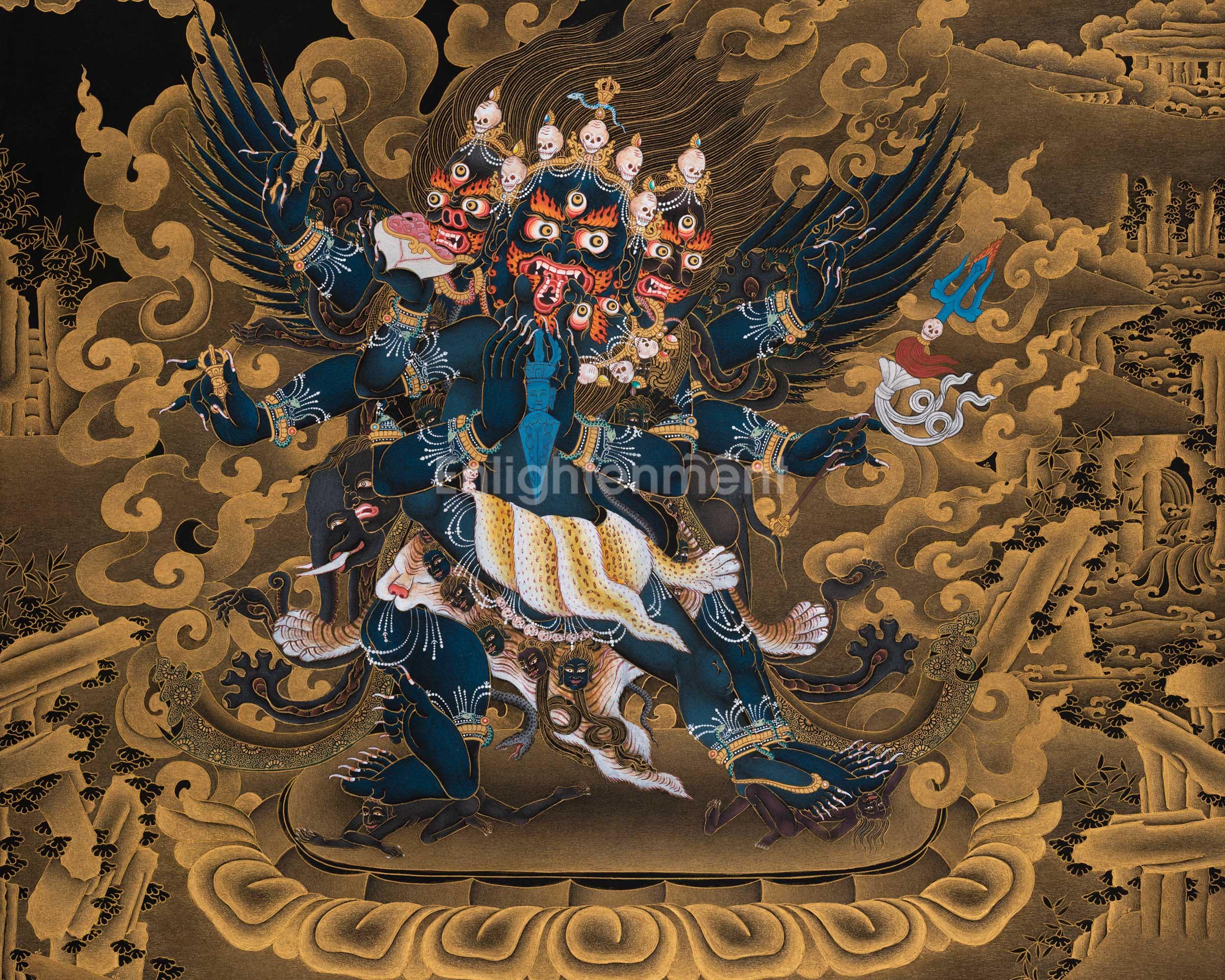 Vajrakilaya Gold Thangka | Yidam Practice