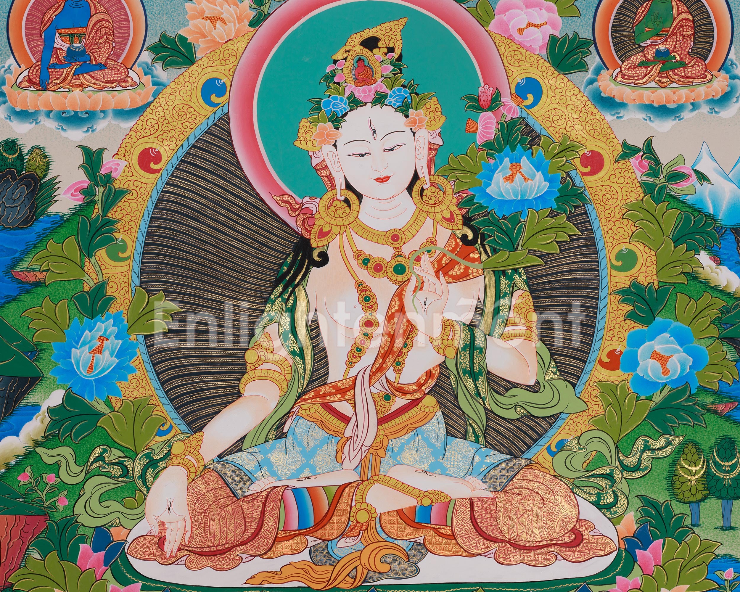 Sacred White Tara Thangka | Healing, Longevity and Compassionate Deity