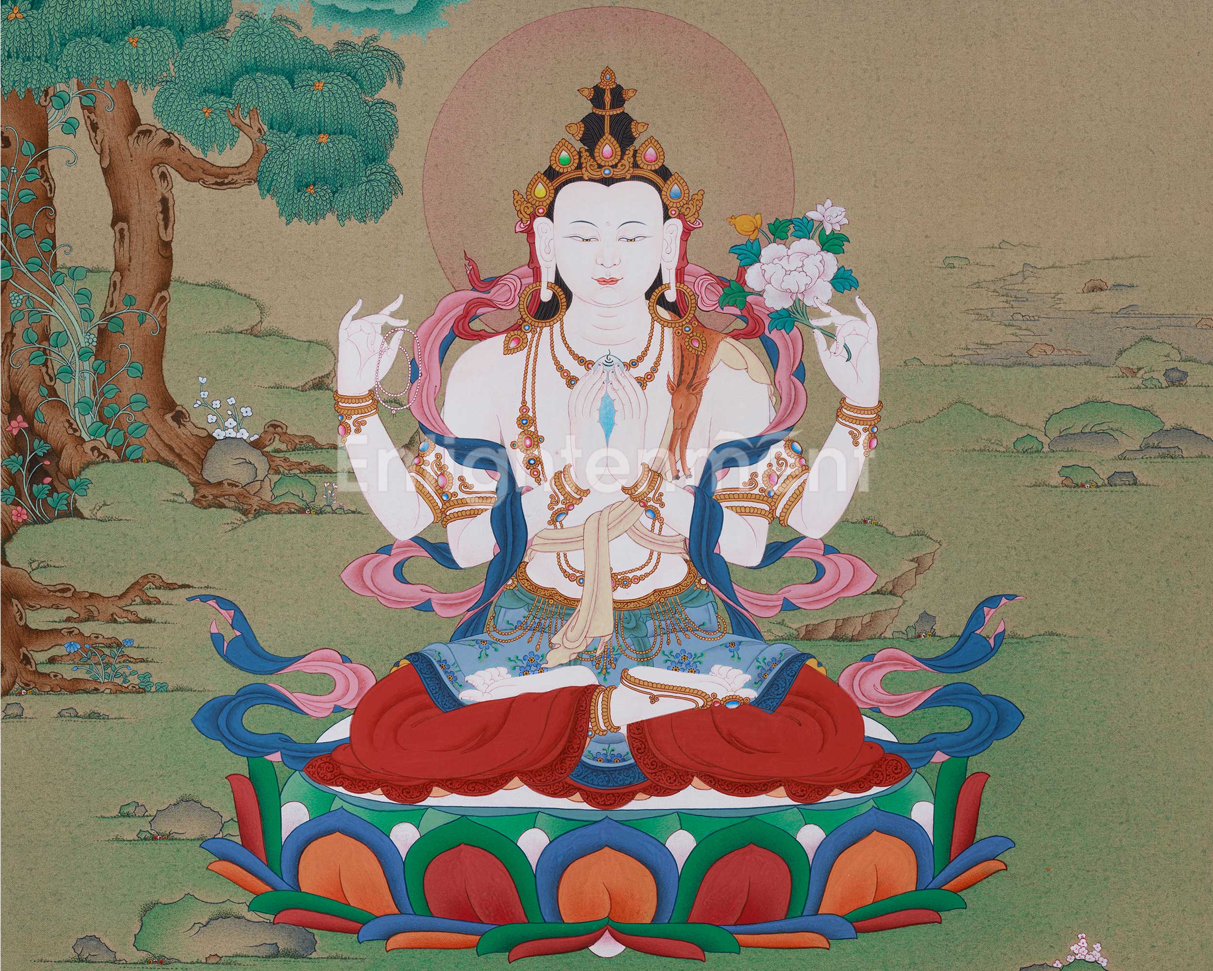 Compassion Deity, Chenrezig Thangka | The Bodhisattva of Mercy in Sacred Art