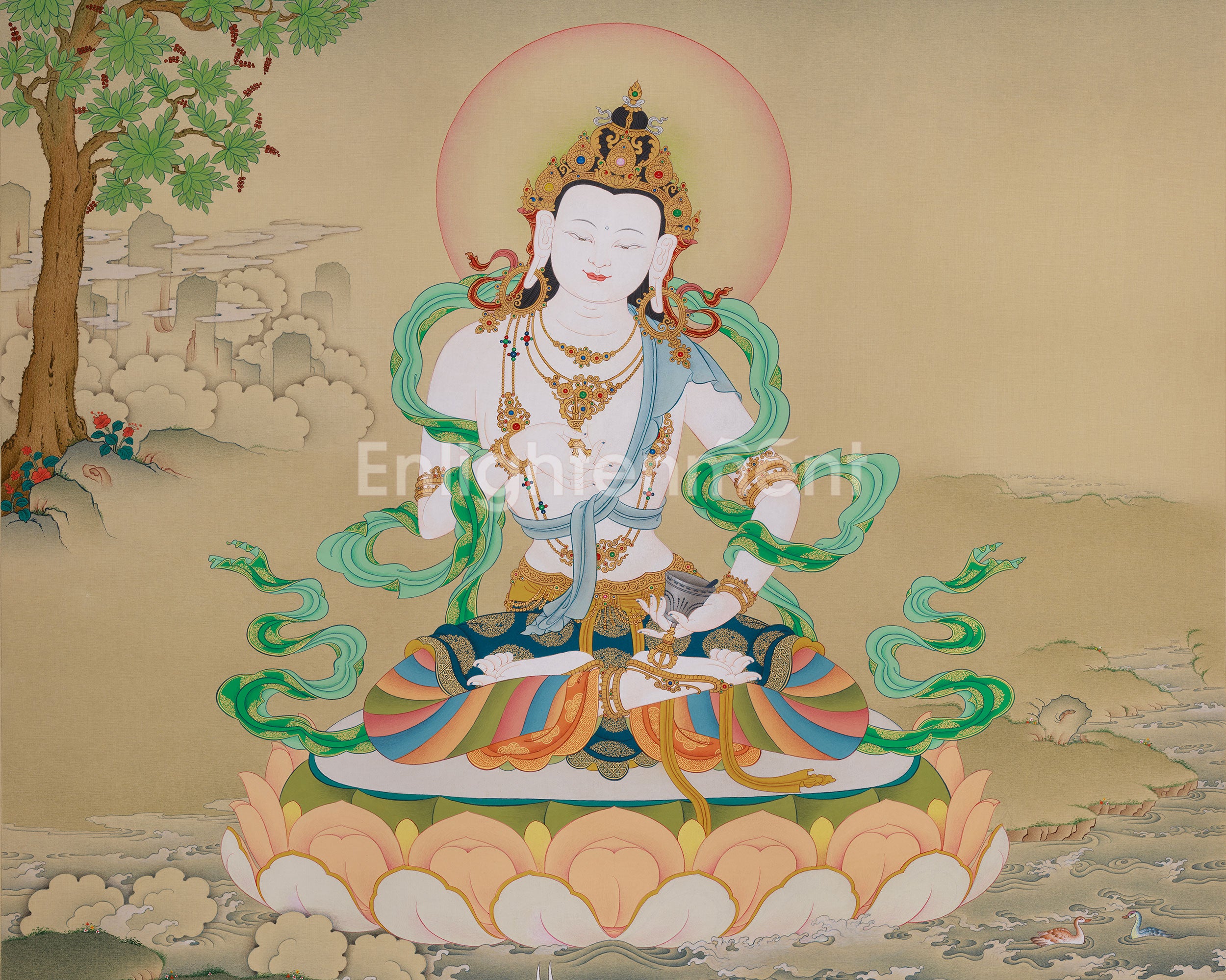 Traditional Vajrasattva Art | Dorje Sempa Thangka | Purification Deity