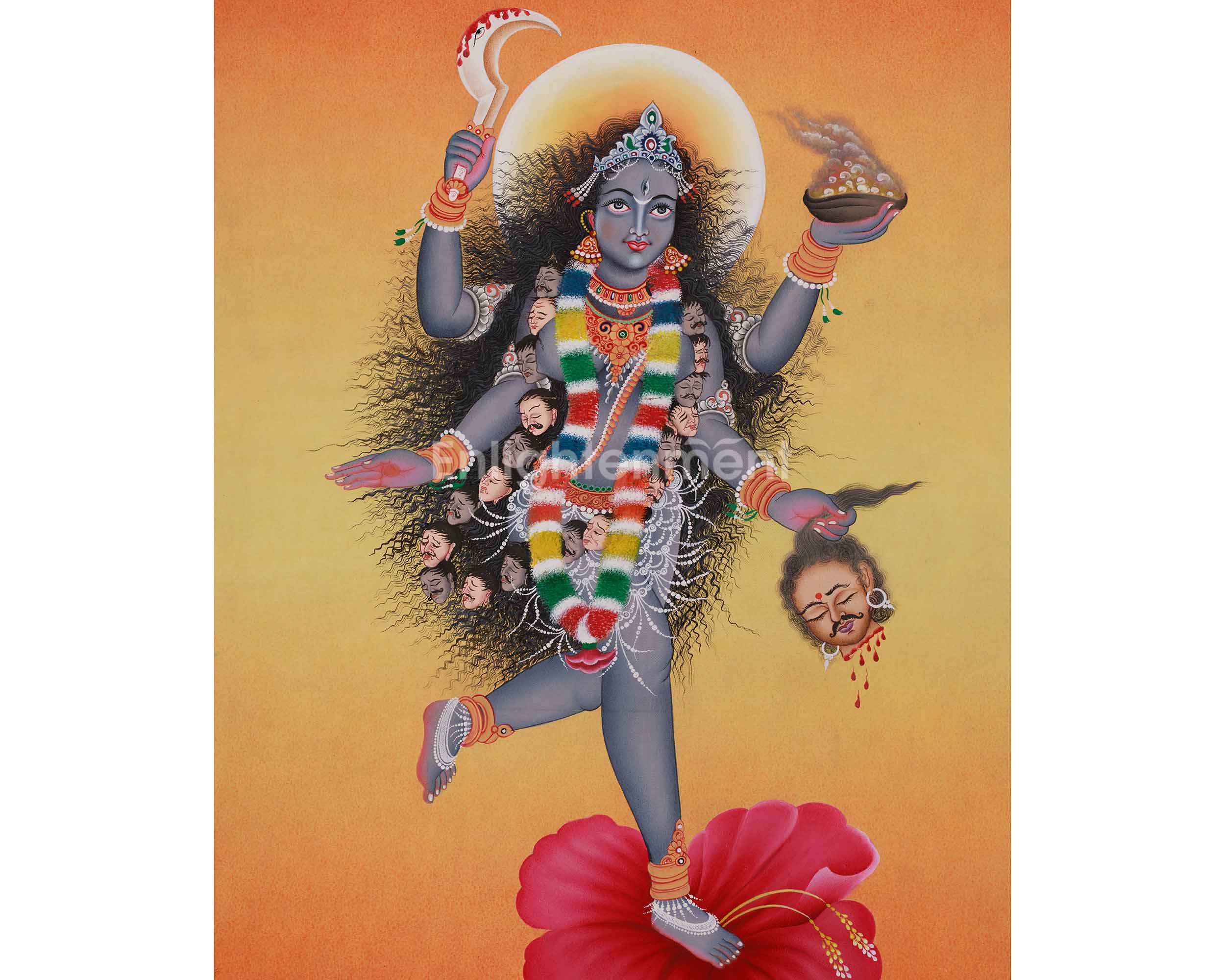 Mahakali Thangka | The Fierce Goddess of Transformation and Protection