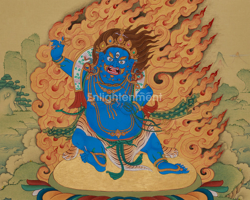 Fierce Protector Vajrapani Thangka | Guardian of the Dharma | Himalayan Artwork