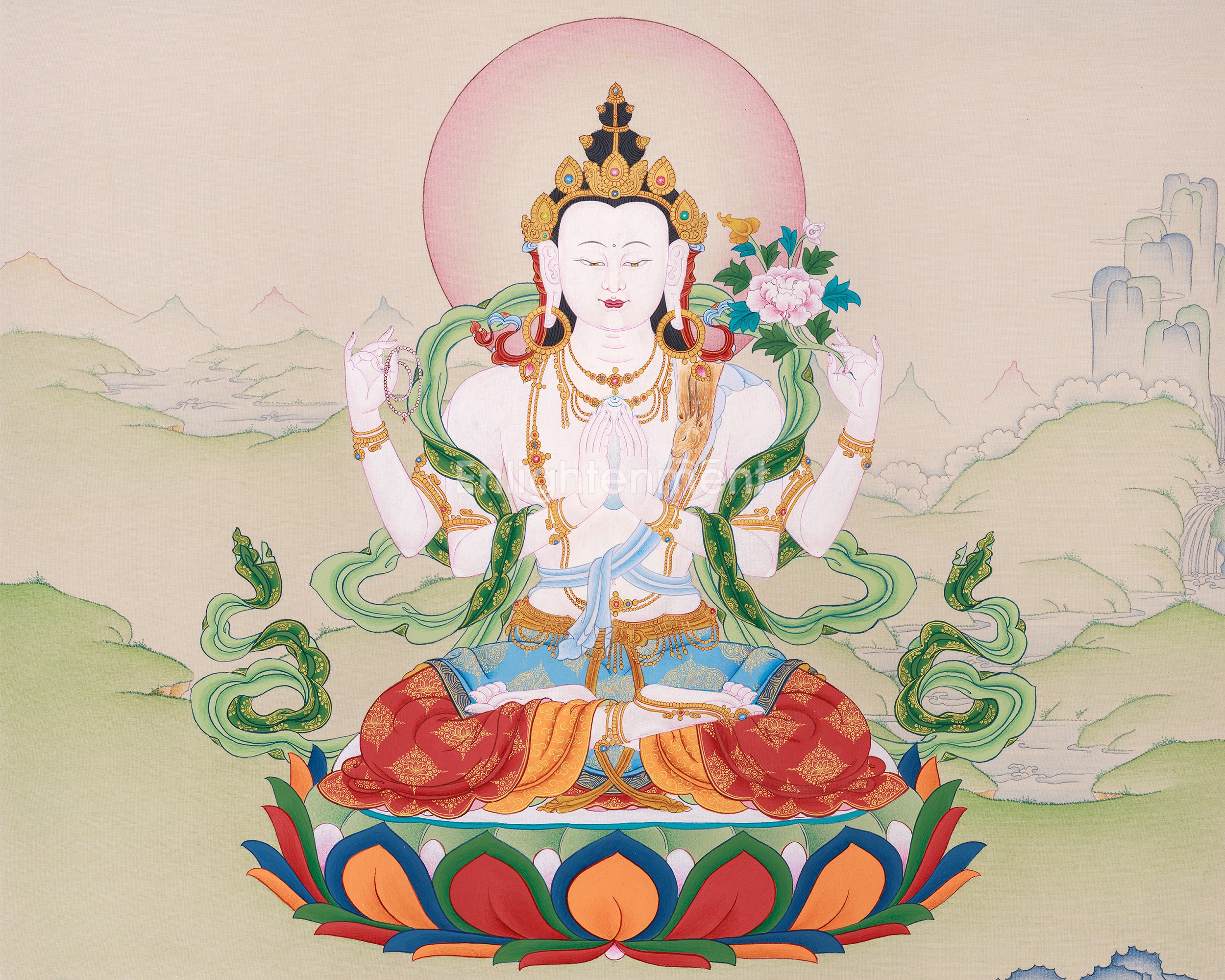 Buddha Avalokiteshvara Thangka Painting