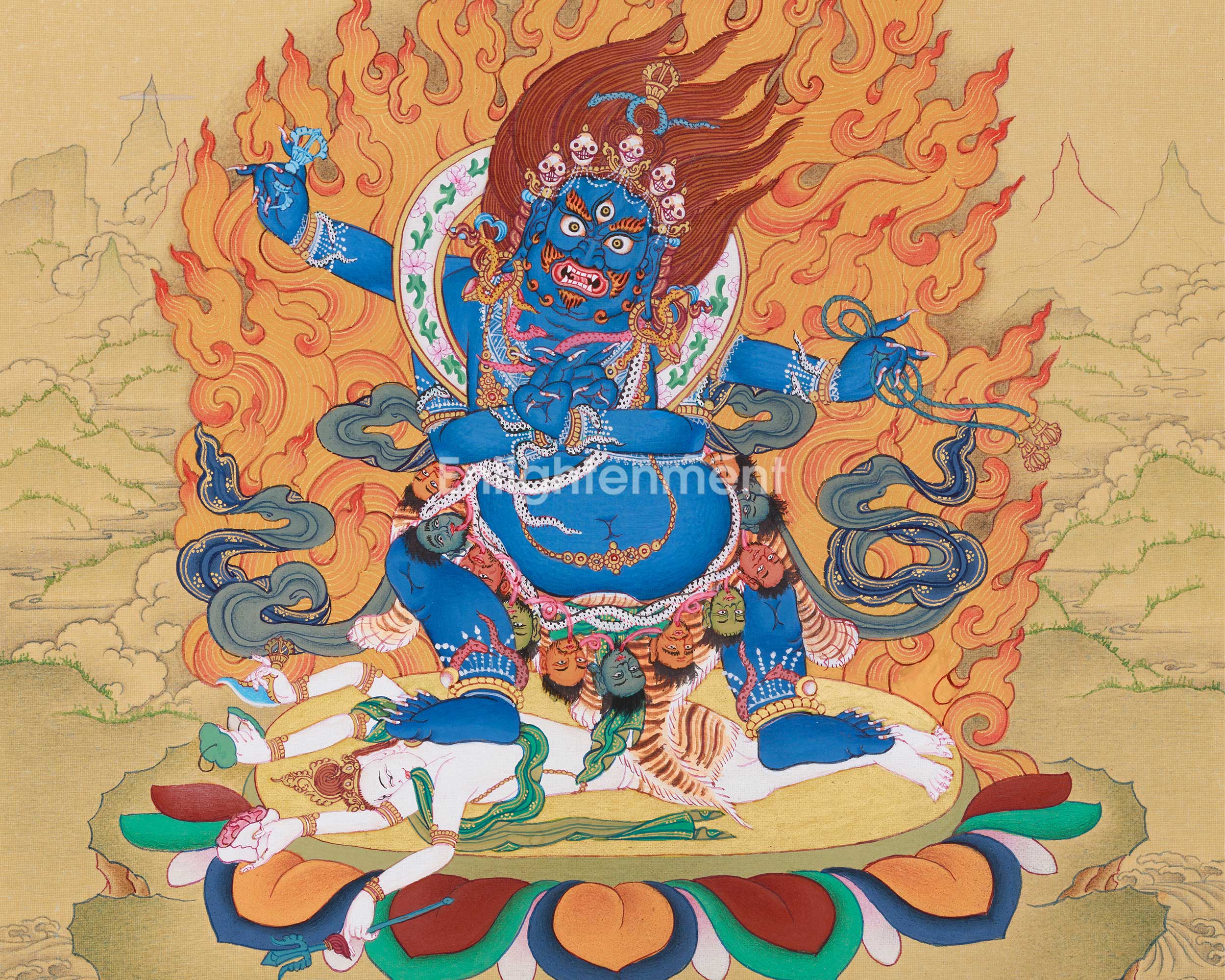 Sacred Vajrapani Butadamara Thangka | Bodhisattva of Protection and Strength