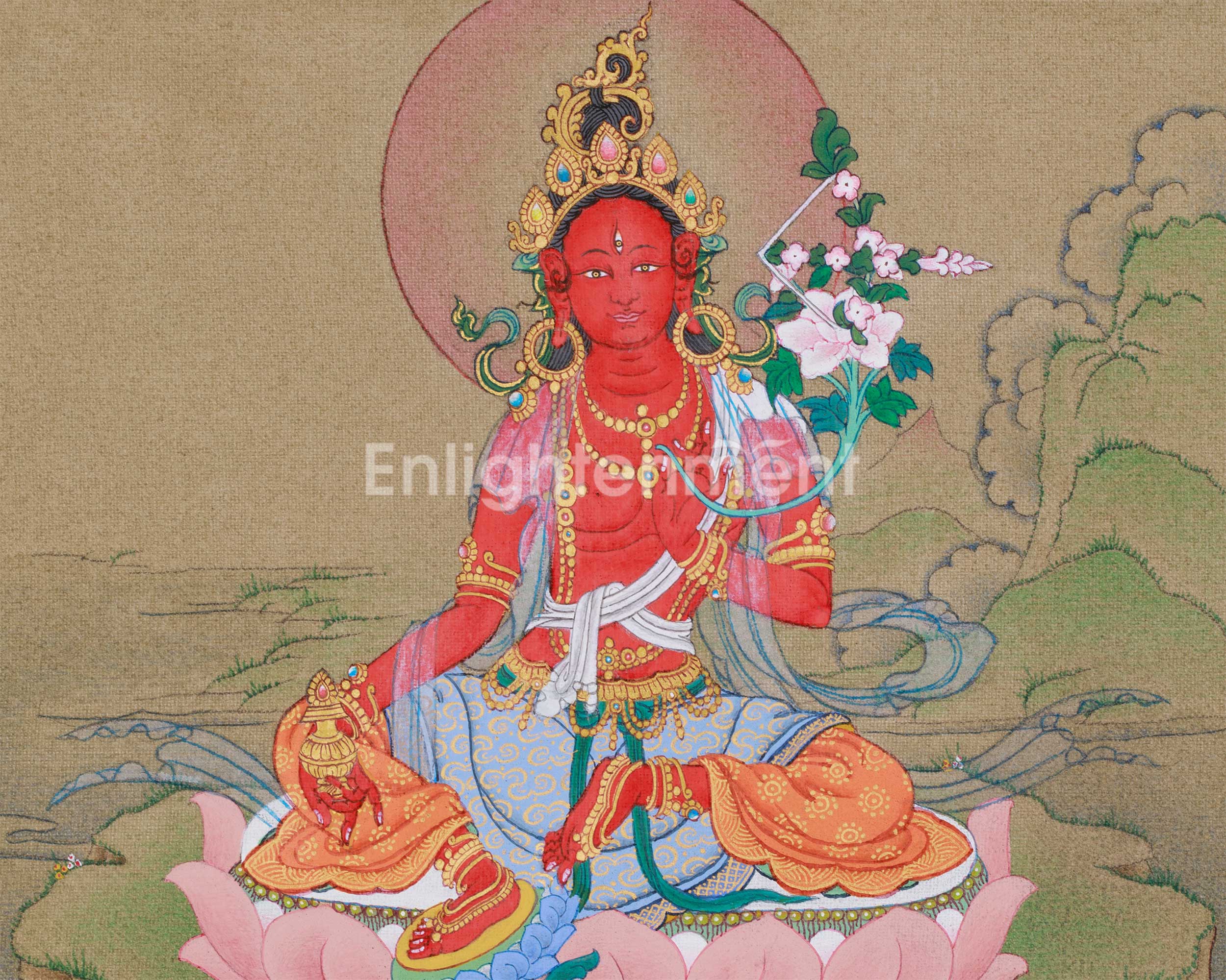 Red Tara Thangka Painting | Goddess of Power, Compassion, and Magnetizing Energy