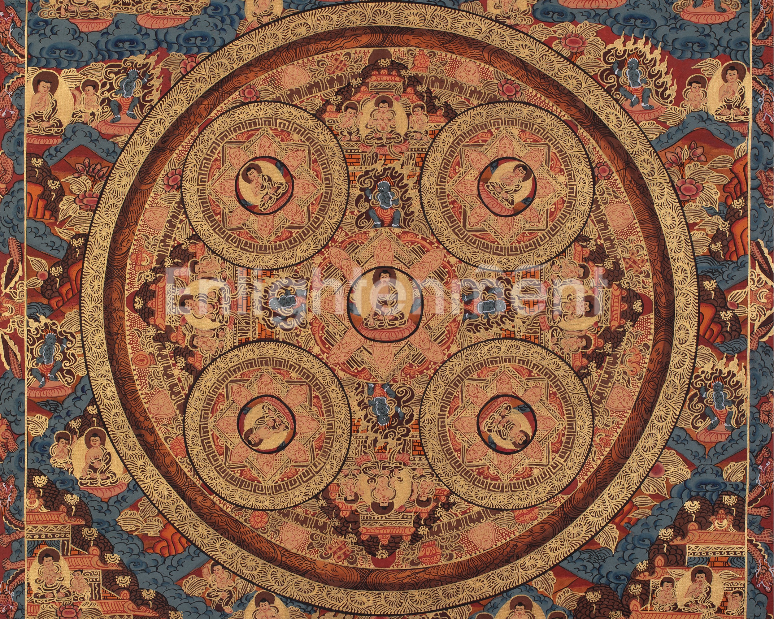 Buddha Mandala Tibetan Artwork | A Spiritual Representation of Sacred Geometry