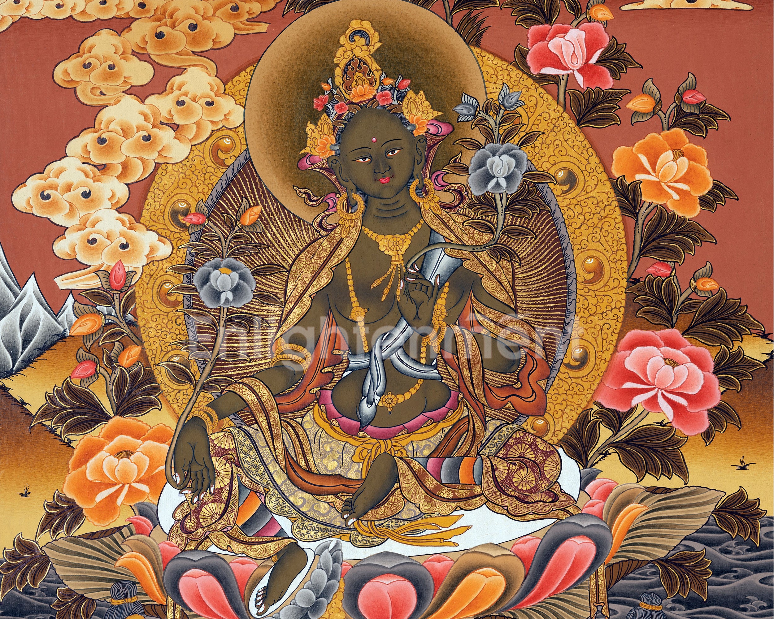 Religious Green Tara Thangka | Representation of Compassion and Wisdom