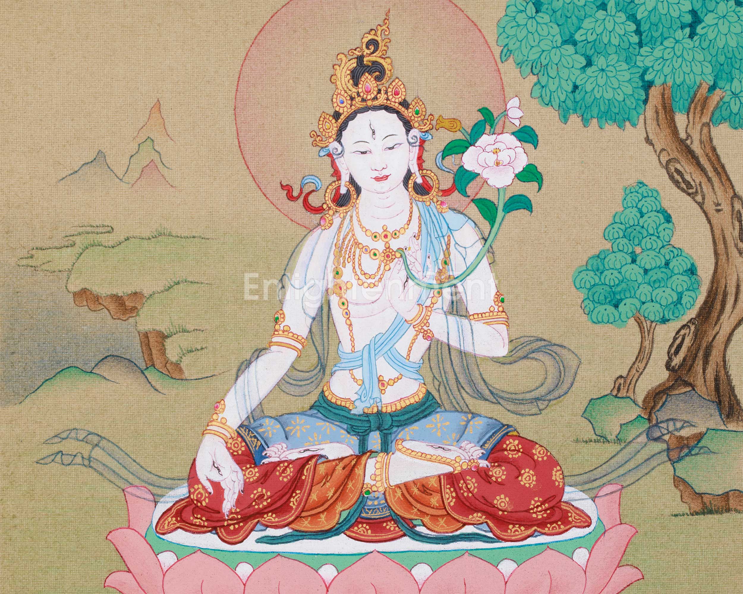 White Tara, Seven Eyes Goddess | Female Buddha of Longevity and Healing