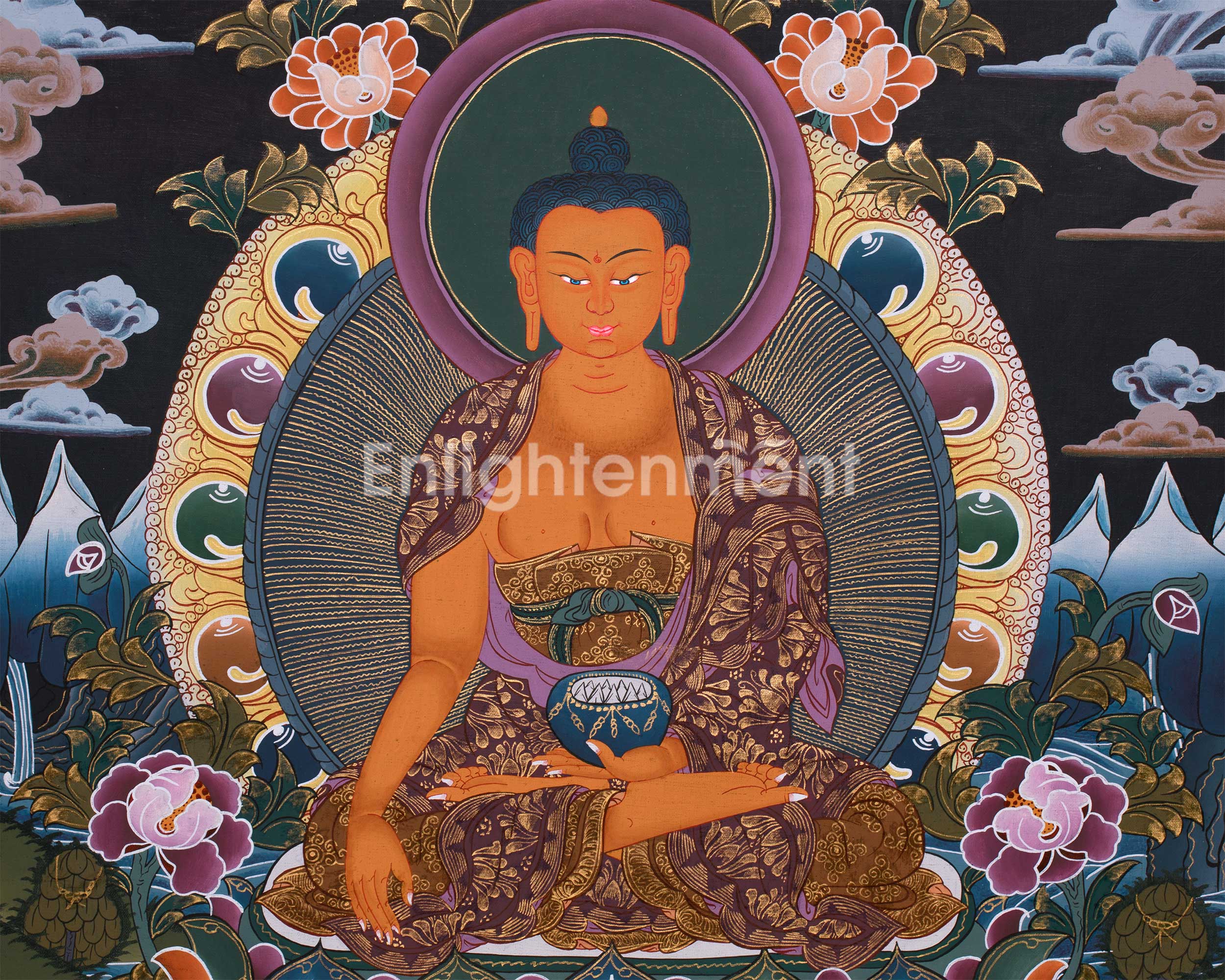 Traditional Buddha Shakyamuni Painting | Spiritual Enlightenment Art