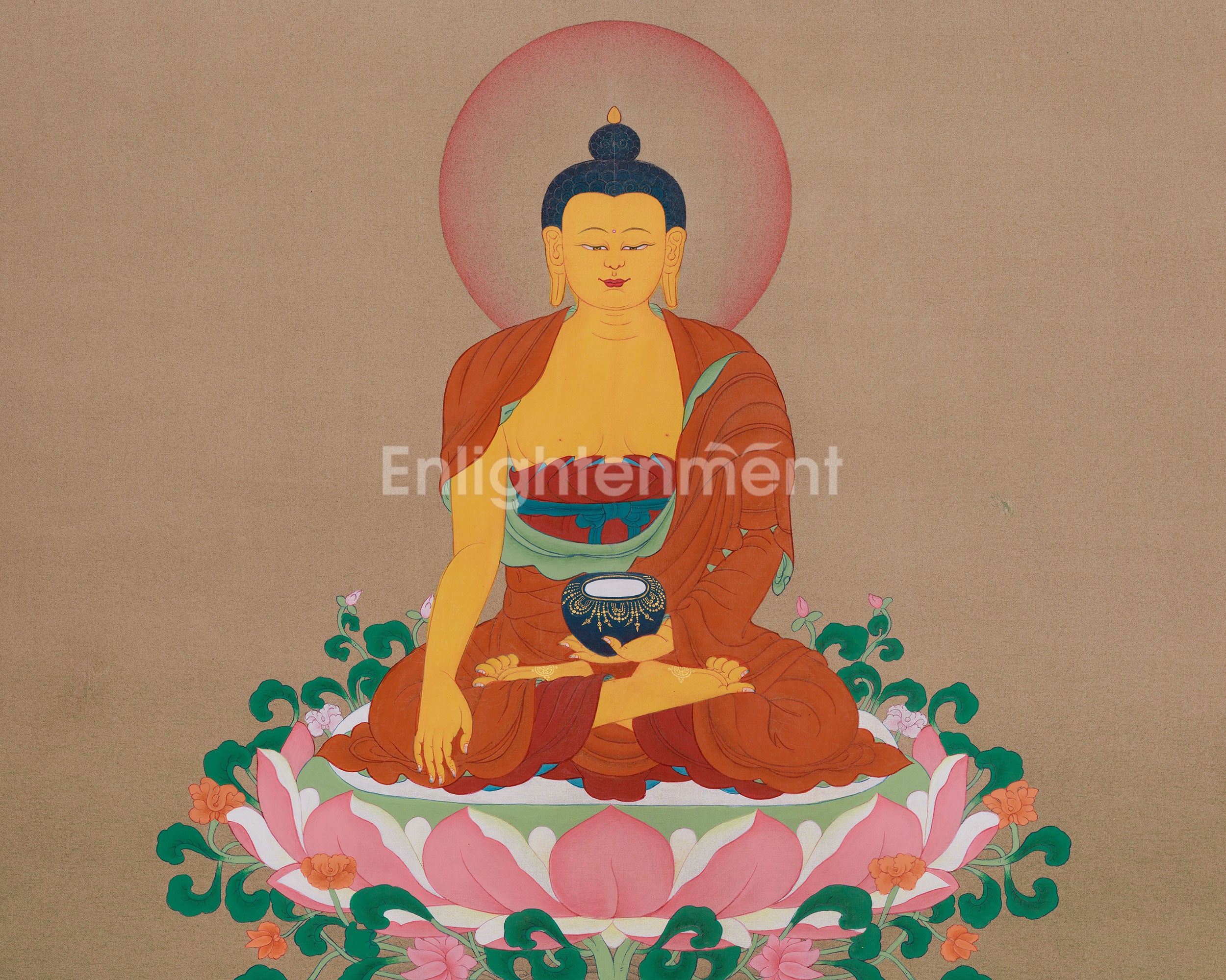 Spiritual Thangka Of Shakyamuni Buddha | Siddhartha Gautama | Himalayan Art Of Peace & Enlightenment |