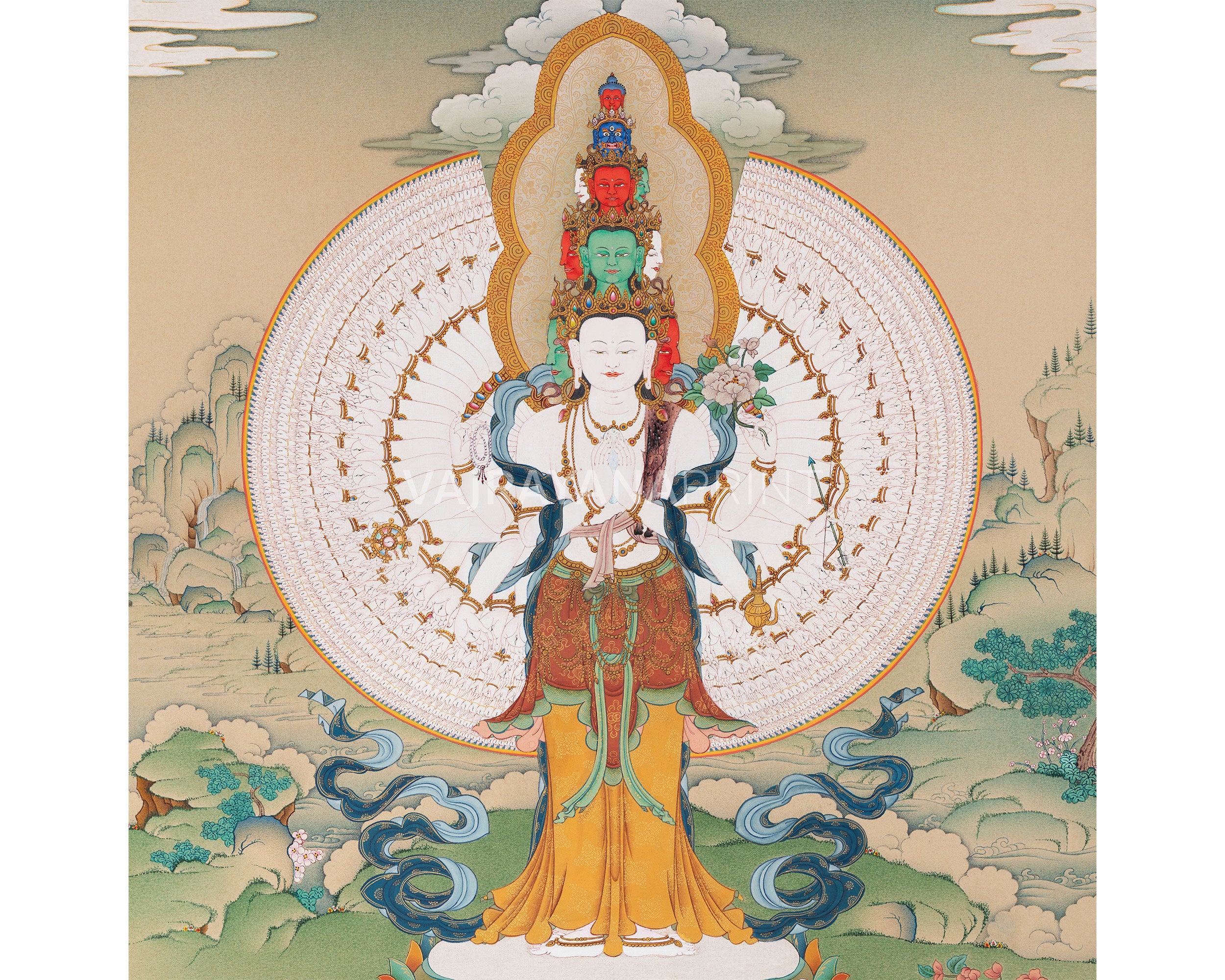 1000 Armed Avalokiteshvara Canvas Print | Boundless Compassion and Protection