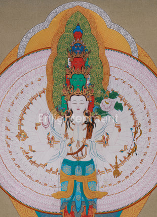One Thousand Armed Chenrezig Thangka | The Compassionate Protector