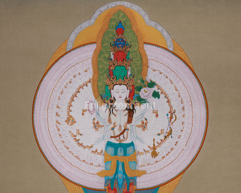 One Thousand Armed Chenrezig Thangka | The Compassionate Protector