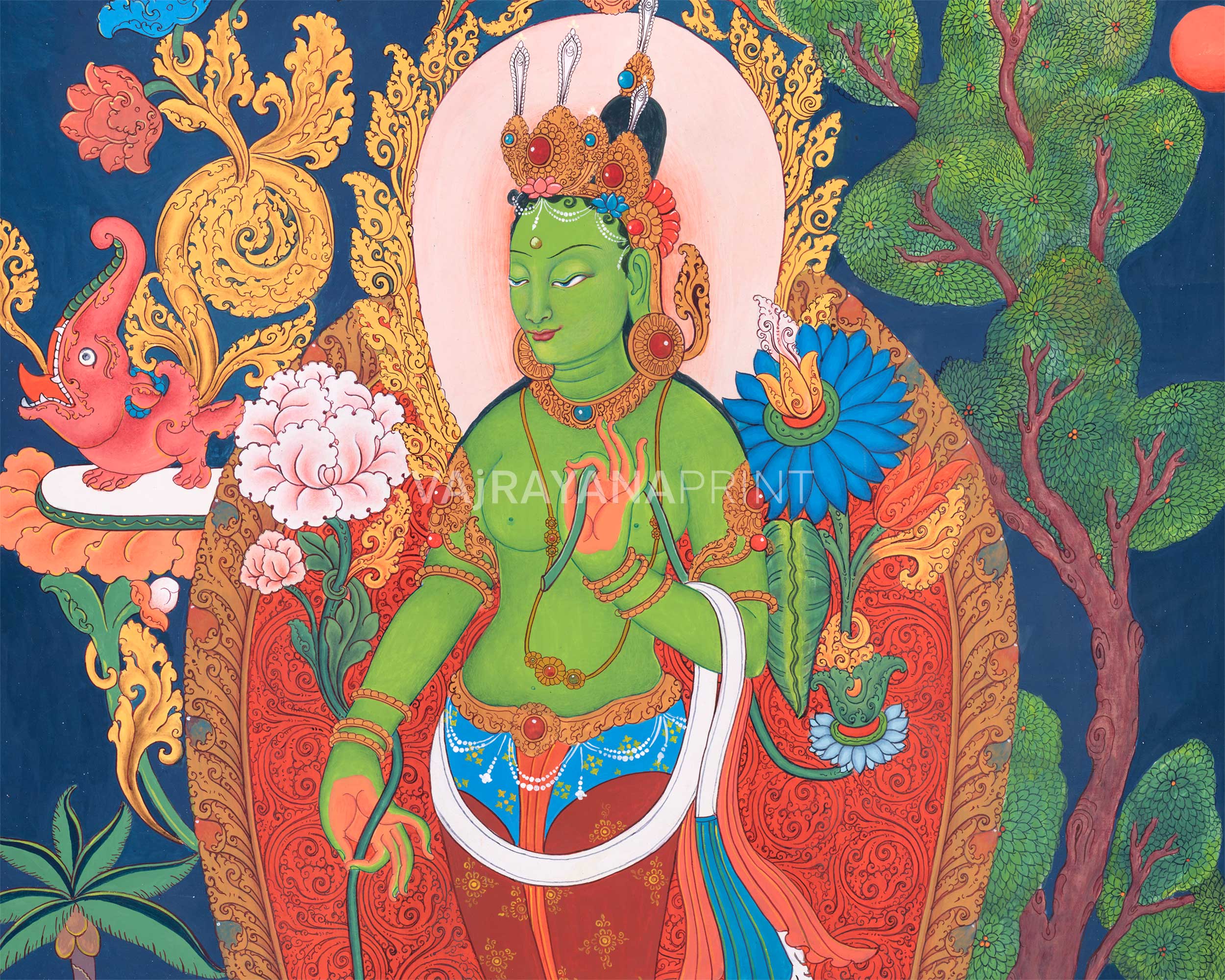 White Tara and Green Tara Set : Standing Tara Prints
