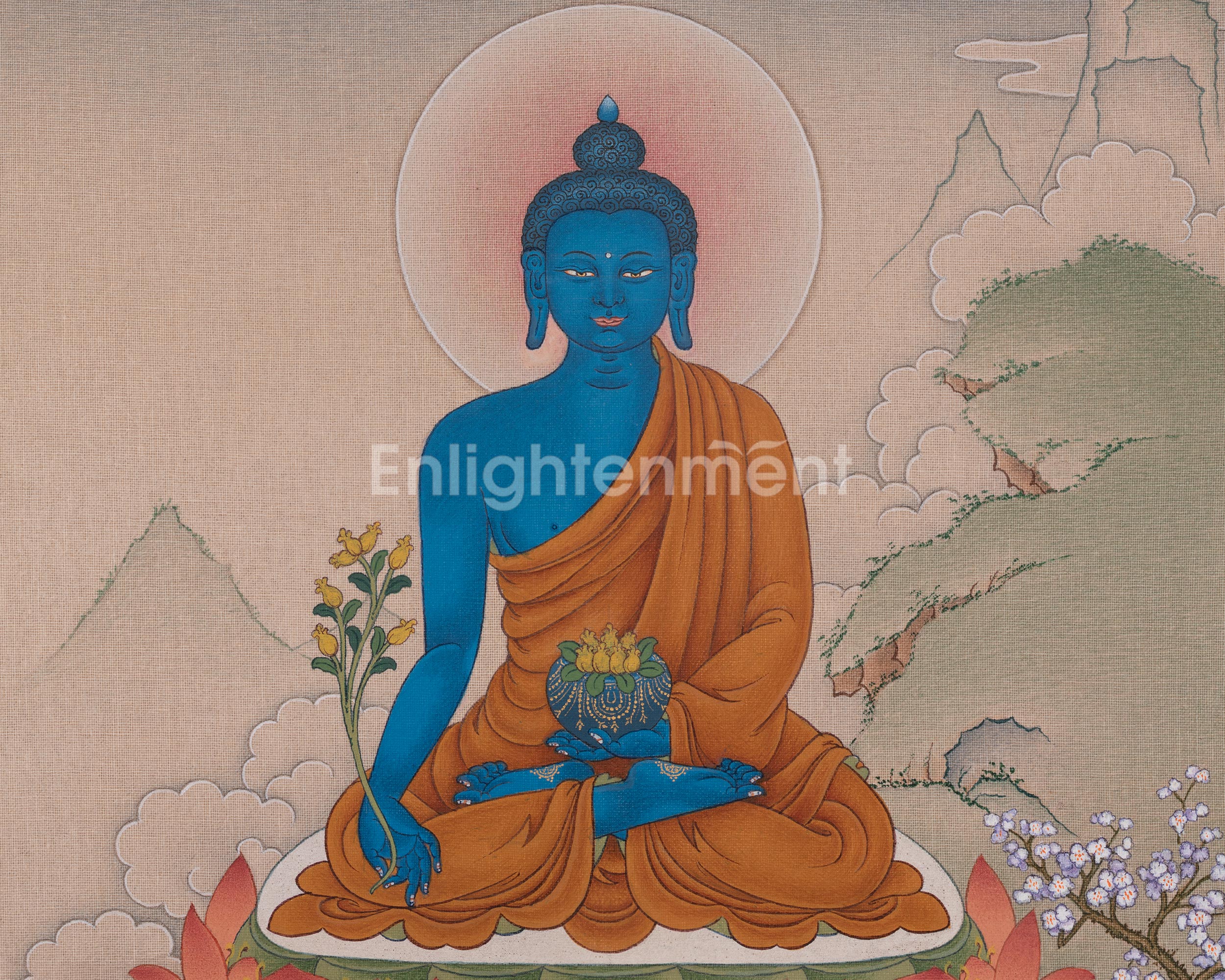 Medicine Buddha Spiritual Art | The Revered Buddha of Healing, Compassion, and Medicine