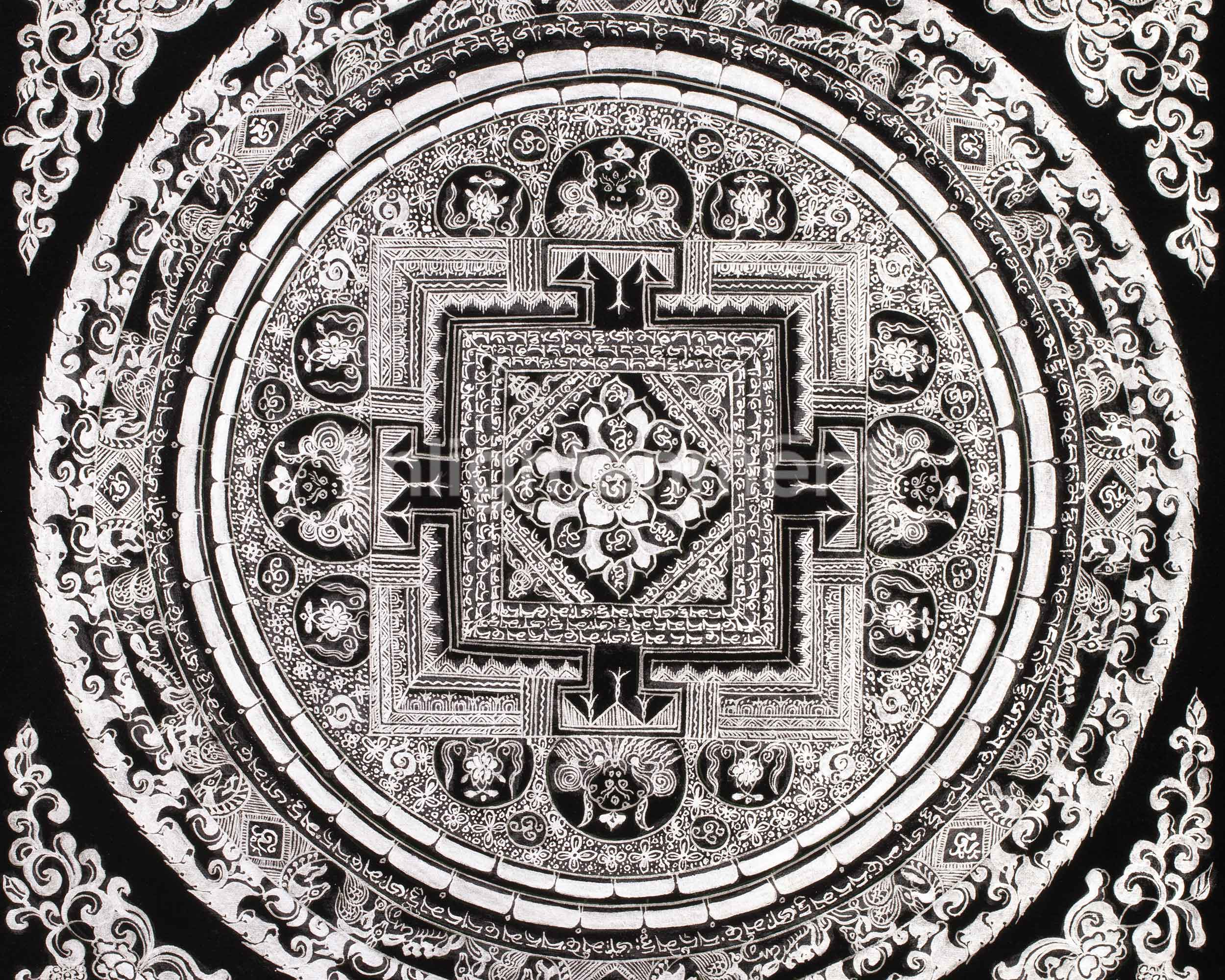Sacred Pure Silver Mantra Mandala | Symbol of Compassion and Enlightenment