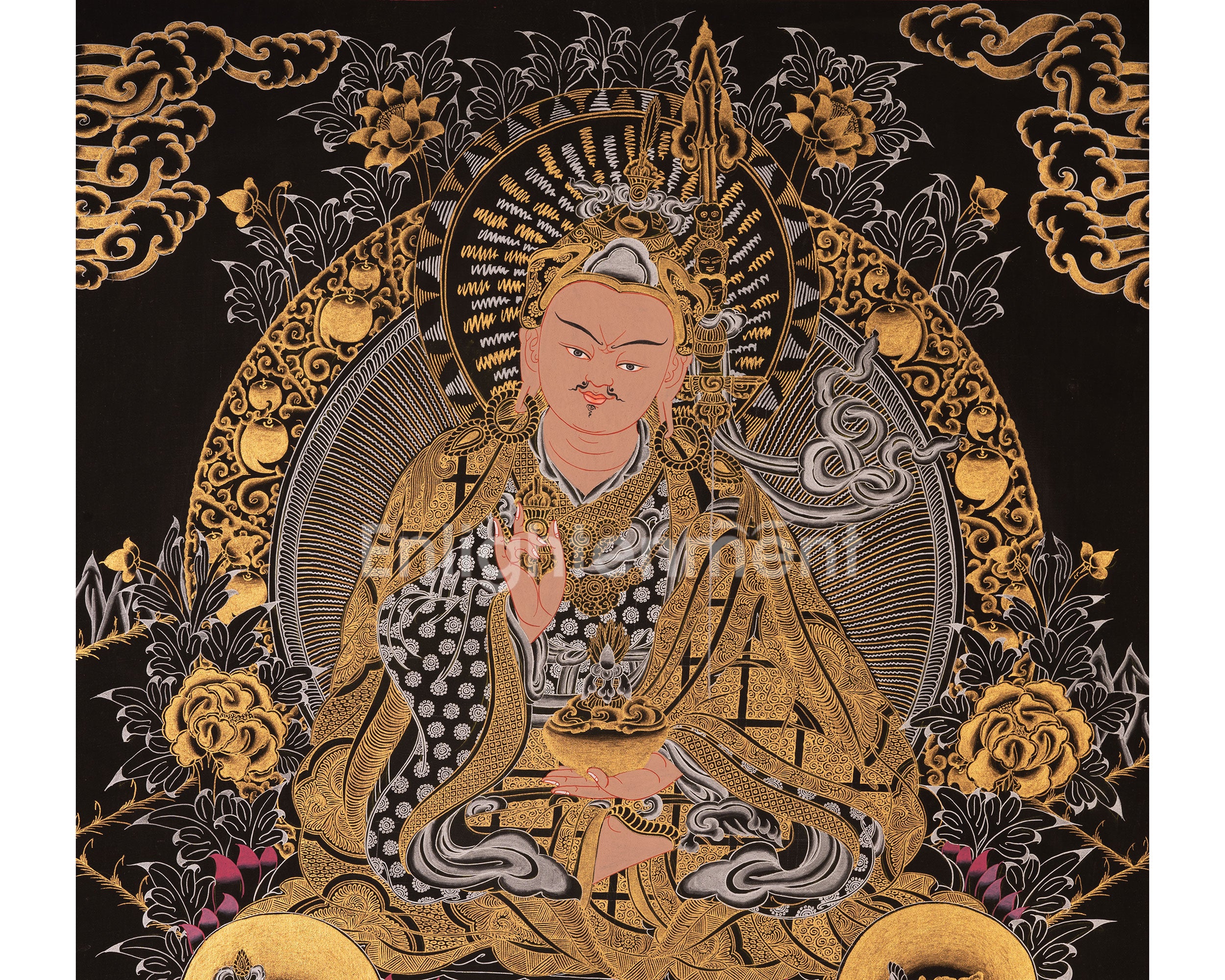 Guru Rinpoche Thangka | Traditional Tibetan Art | Wall Decors