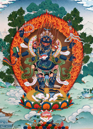6 Armed Mahakala | Traditional Tibetan Thangka