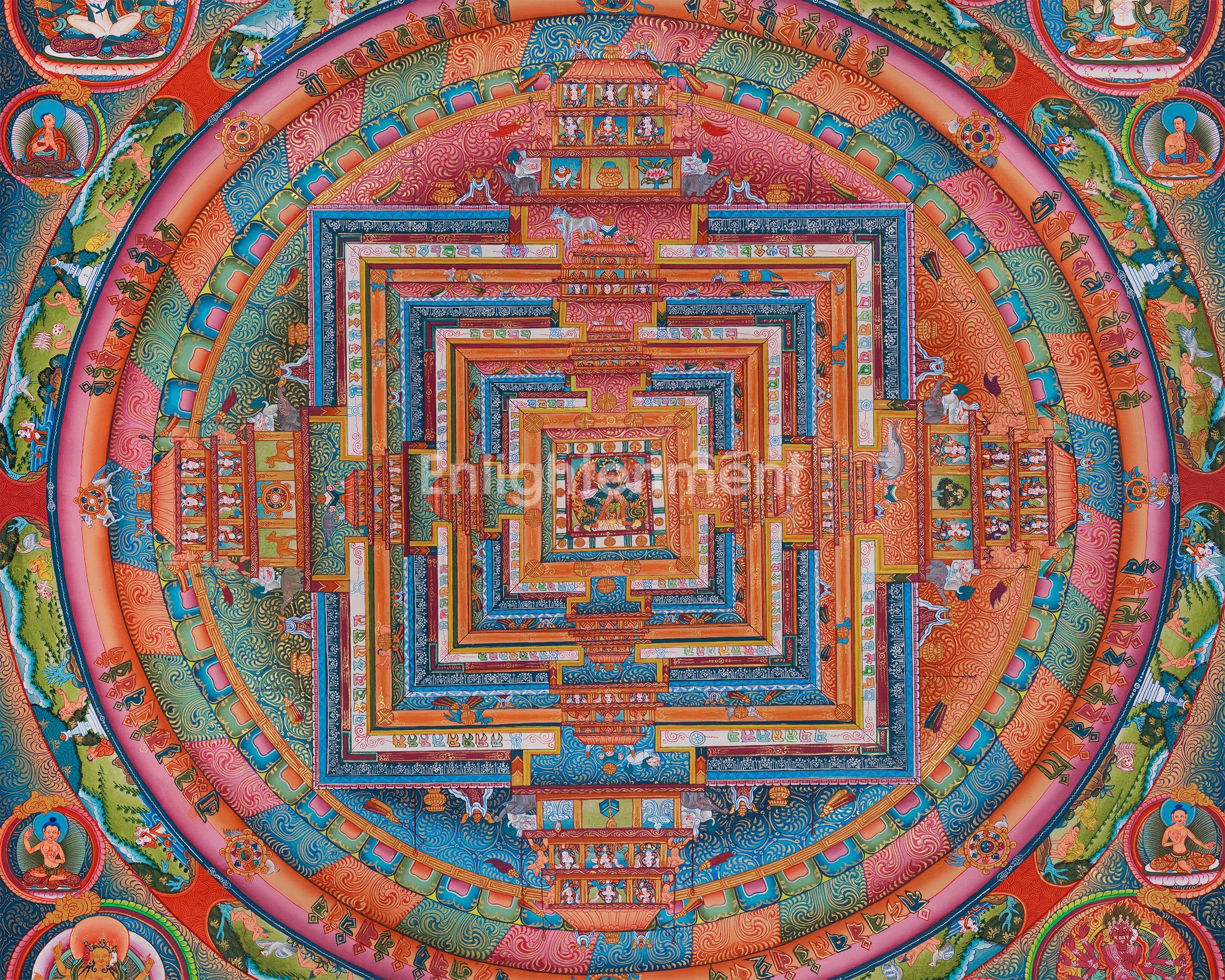 Hand Painted Chakrasamvara Mandala Thangka | Buddhist Art for Spiritual Awakening
