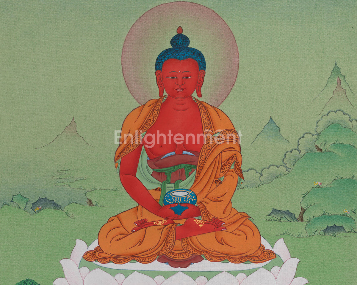 Amitabha Buddha Himalayan Thangka | Infinite Light Artwork | Tibetan Artwork