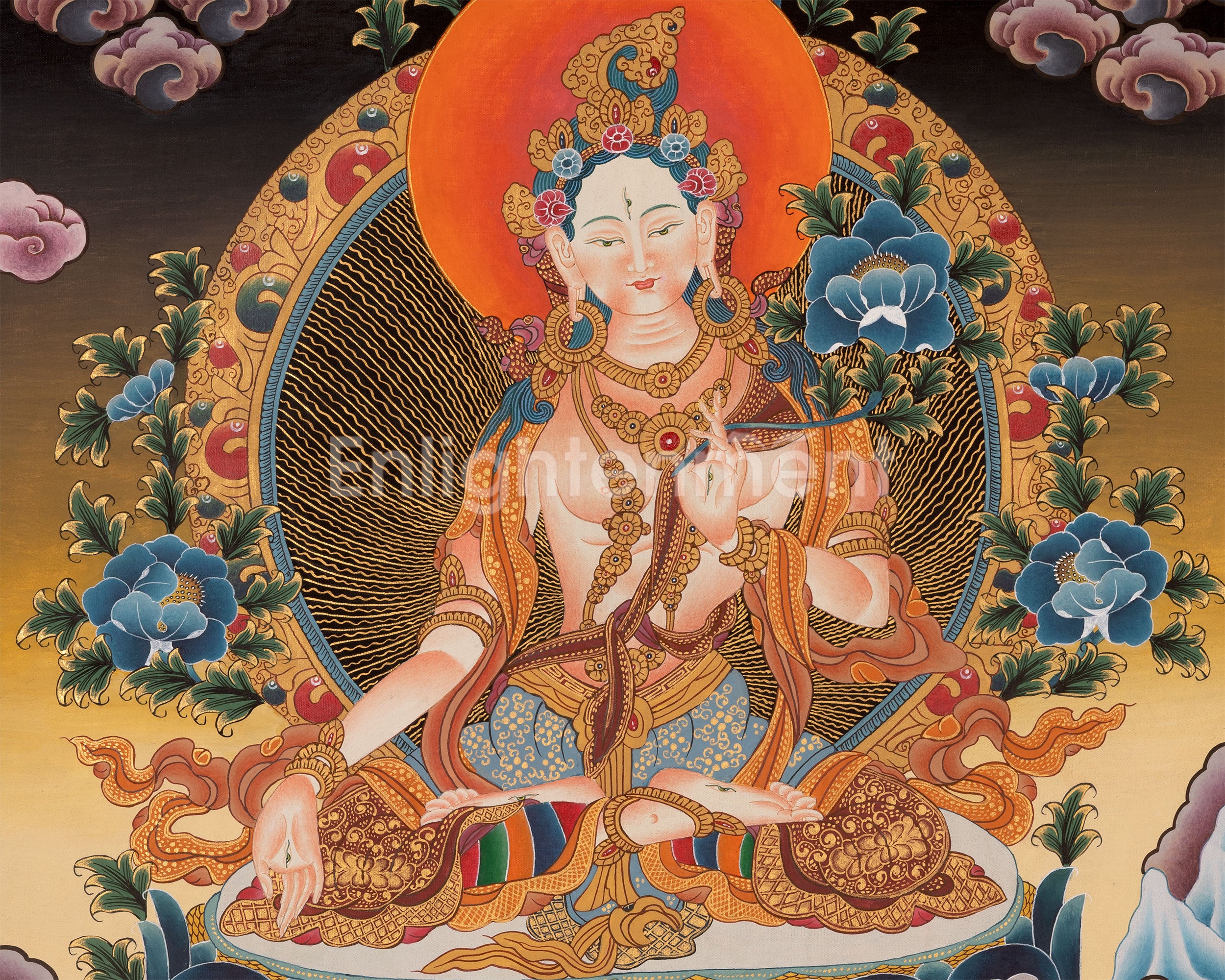 Religious White Tara Thangka | Symbol of Compassion, Healing, and Long Life