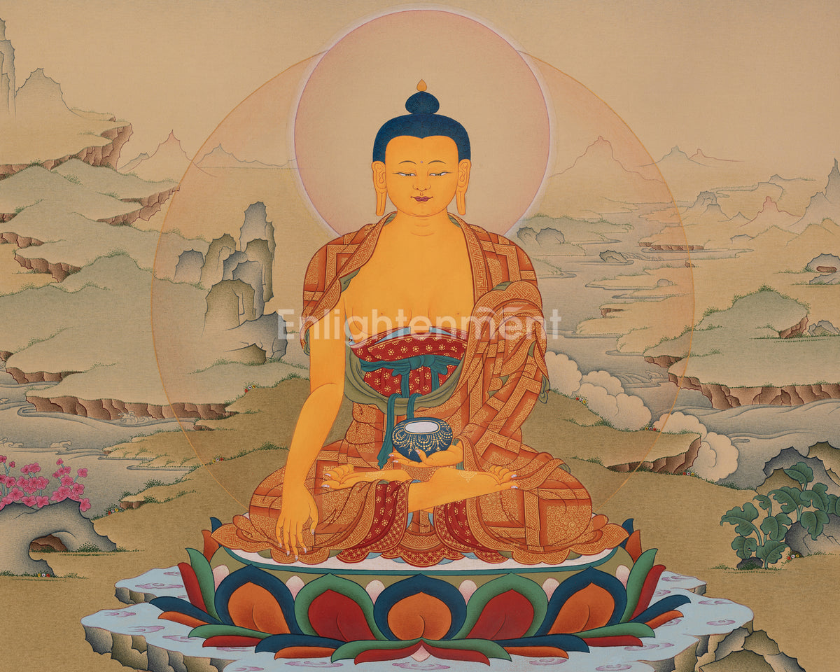 Shakyamuni Buddha Buddhist Thangka | Sacred Artwork of Enlightenment and Wisdom