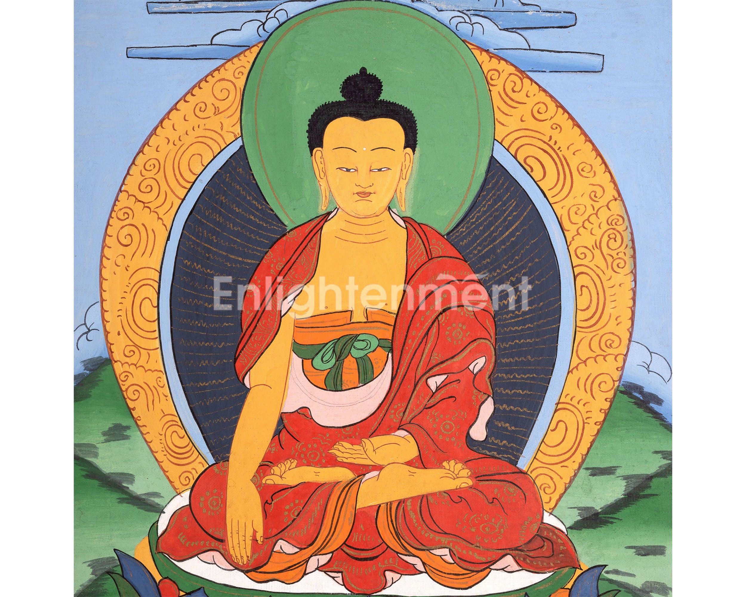 Buddha Vairocana Thangka | The Central Buddha of Tibetan Buddhism