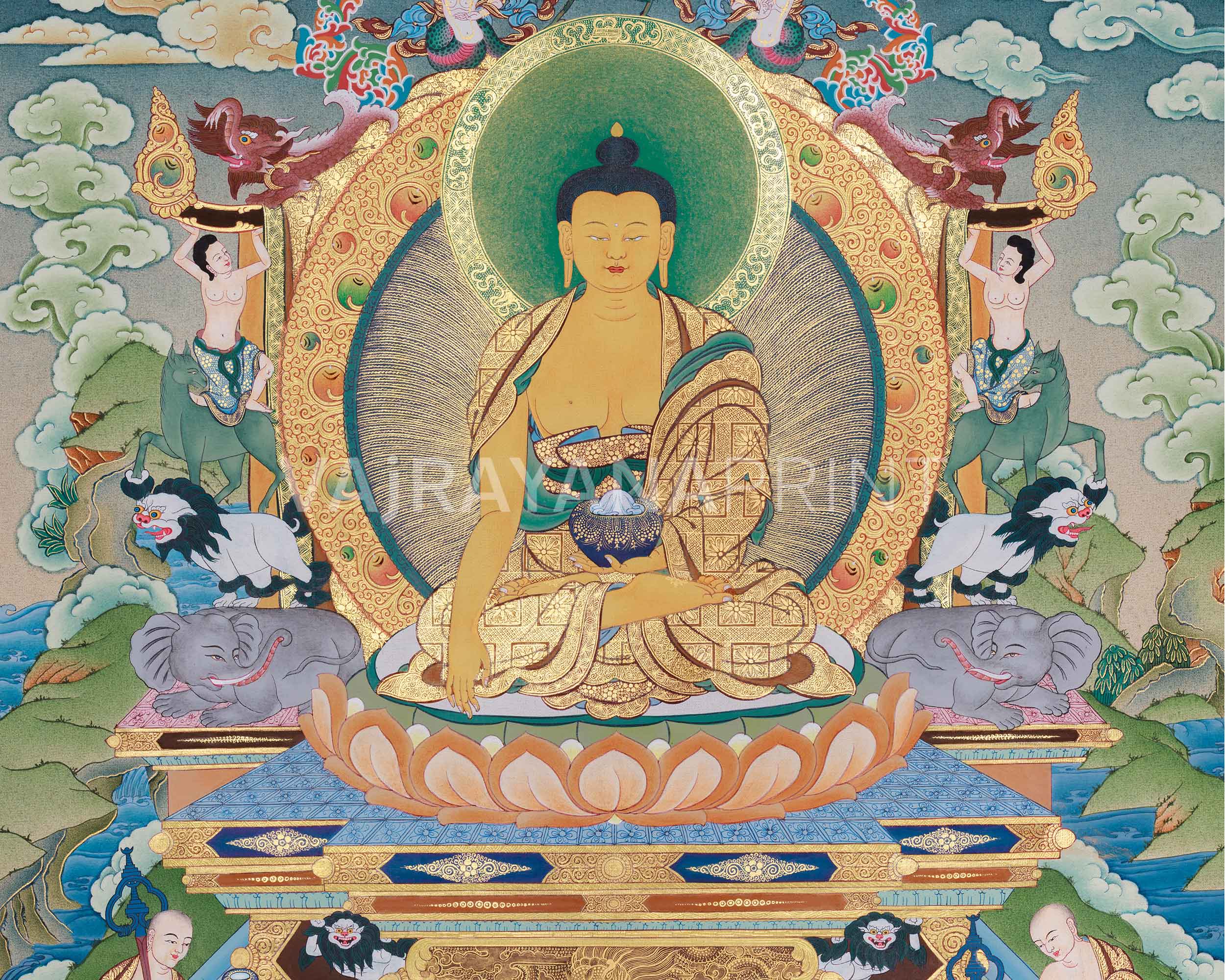 Shakyamuni Buddha and His Two Disciples | High-Quality Canvas Print