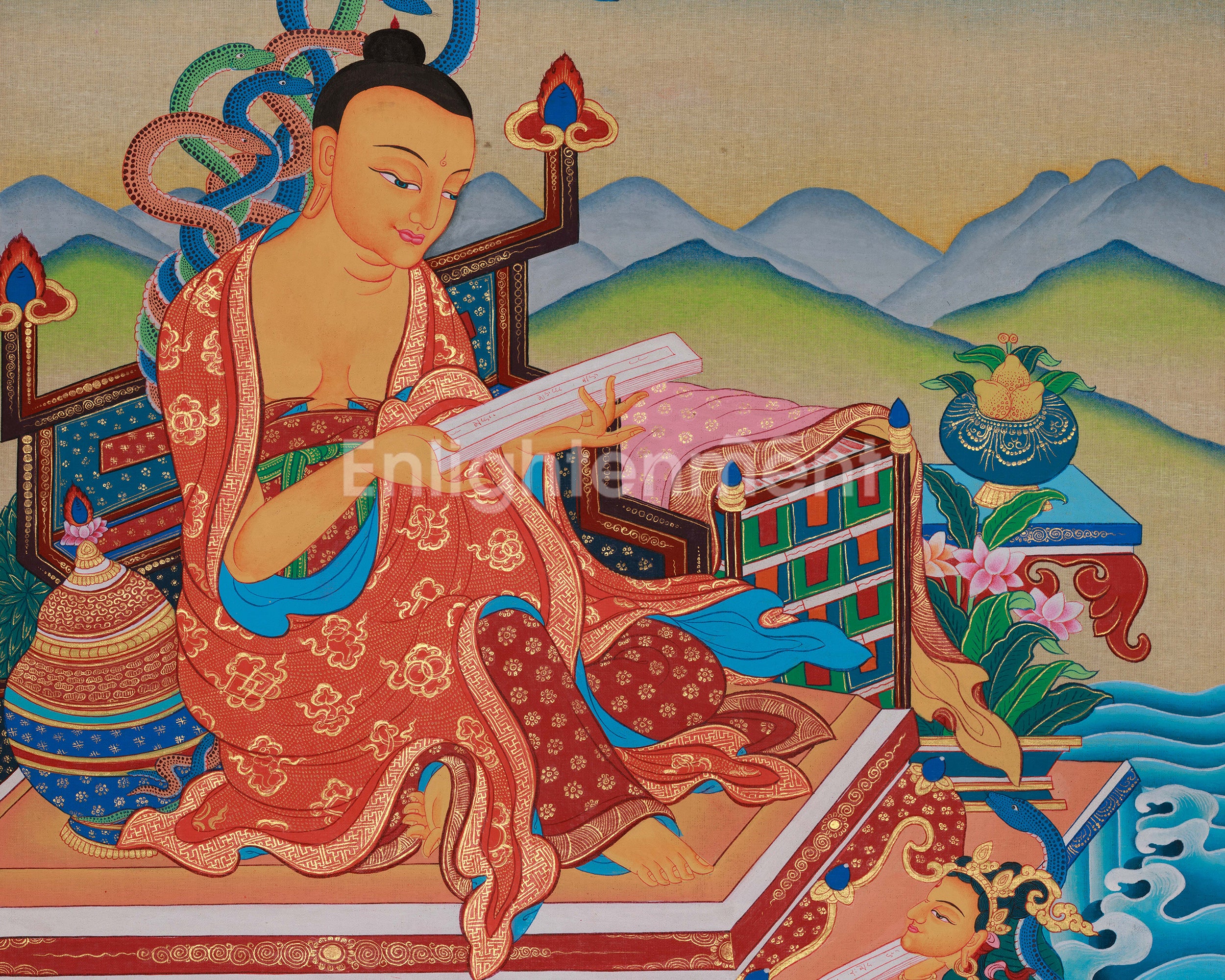 Nagarjuna Sacred Thangka | Buddhist Master Art | Wall Hanging