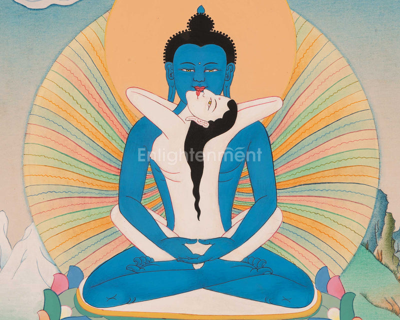 Handmade Samanthabhdara Thangka from Enlightenment Studio | Traditional Tibetan Art |