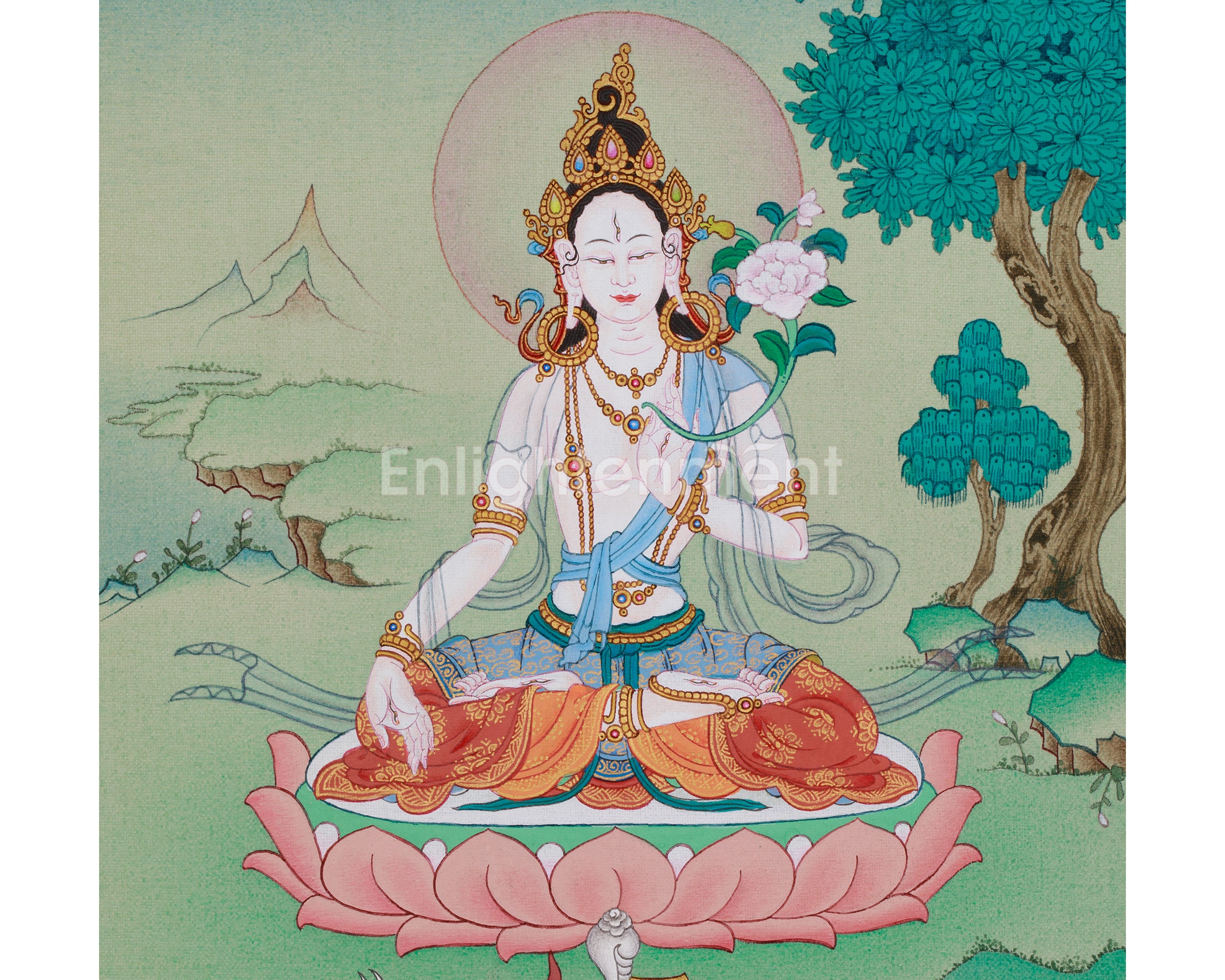 Tibetan White Tara Art | The Seven-Eyed Goddess | Sita Tara