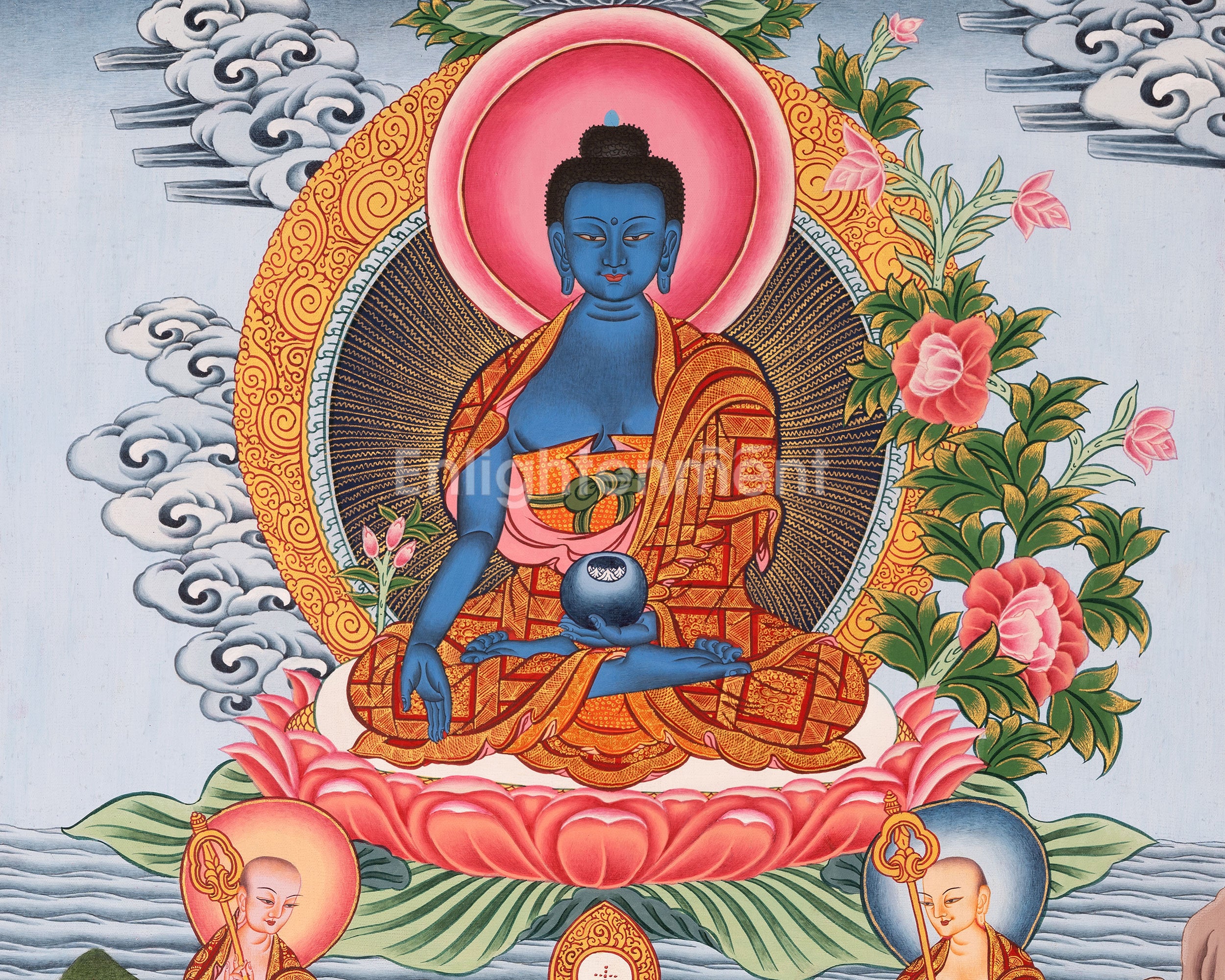 Bhaisajyaguru Thangka | Original Hand-Painted Tibetan Art