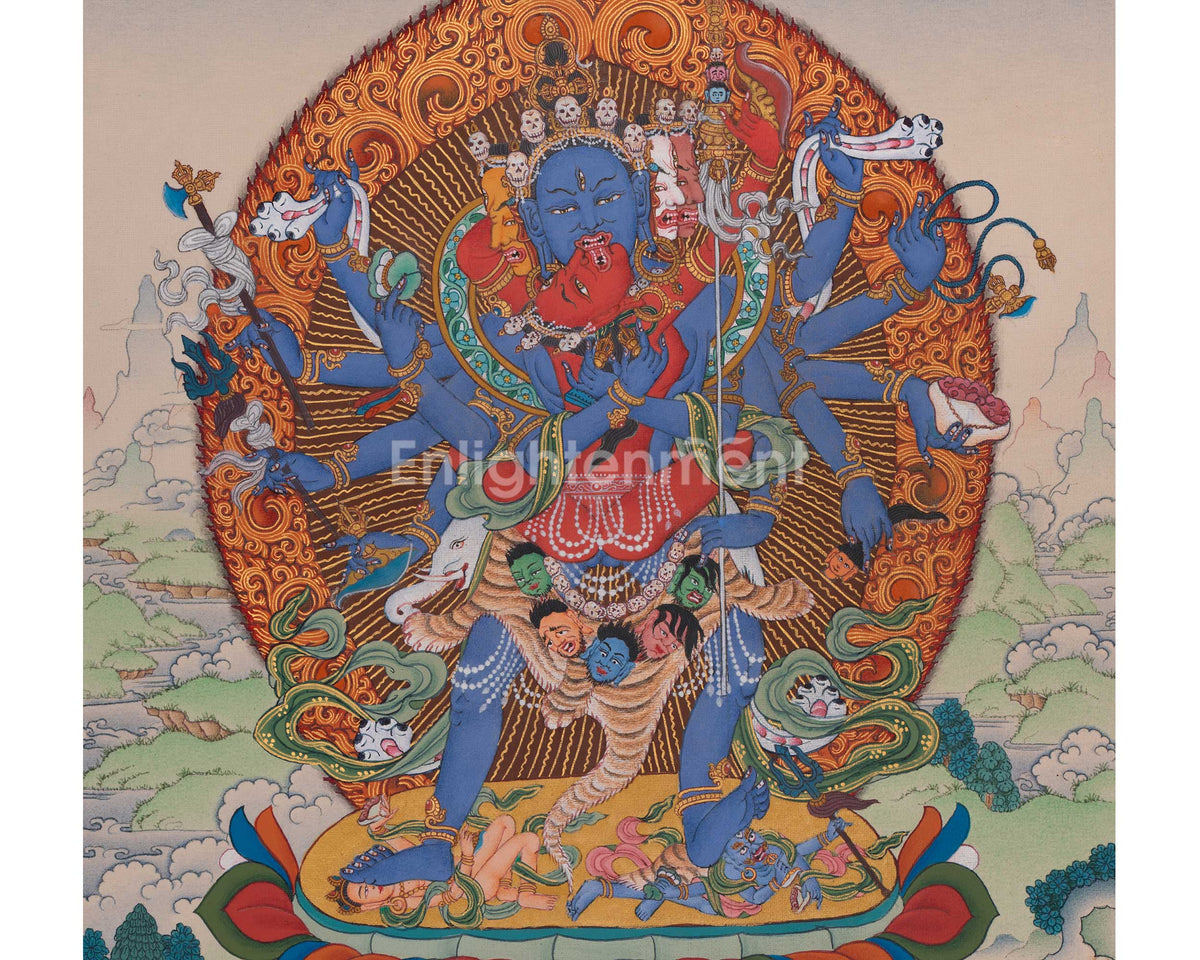 12 Armed Chakrasambhara Thangka | The Supreme Unity Of Bliss And Emptiness