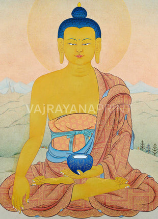 Shakyamuni Buddha High-Quality Giclee Print | Vibrant Buddha Canvas Print | Religious Fine Art