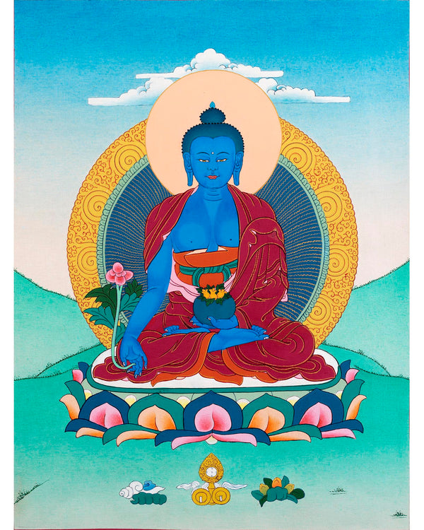 Blue Medicine Buddha | Thangka Art | Menla