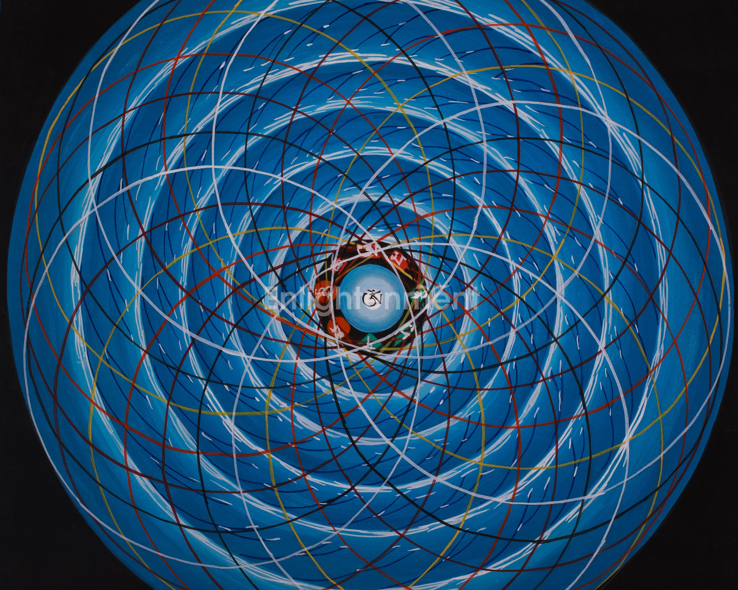 Hand-Painted Traditional Mantra Mandala | Himalayan Art | Spiritual Calm and Energy
