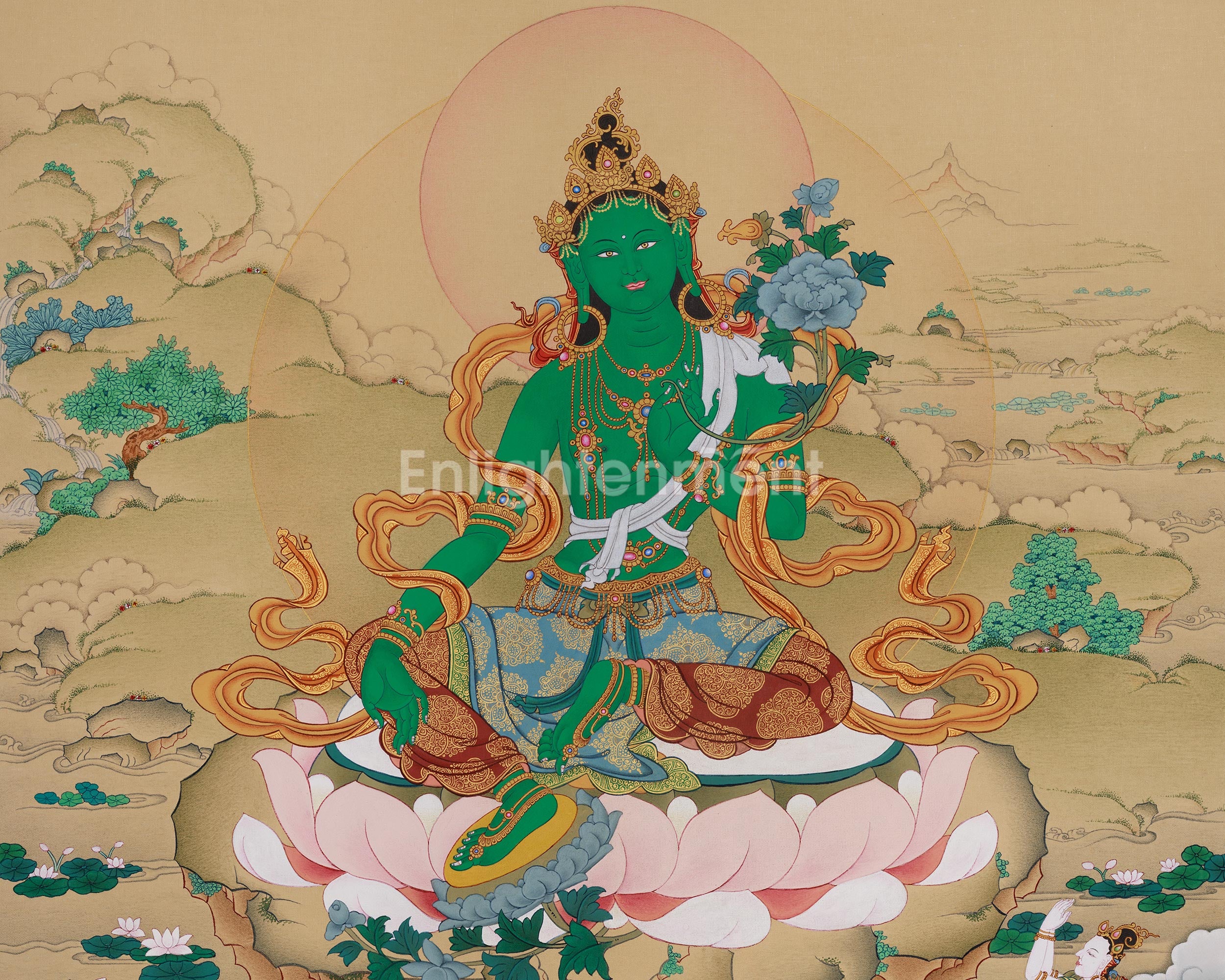 Green Tara: The Compassionate Goddess Thangka | Goddess of Liberation and Healing