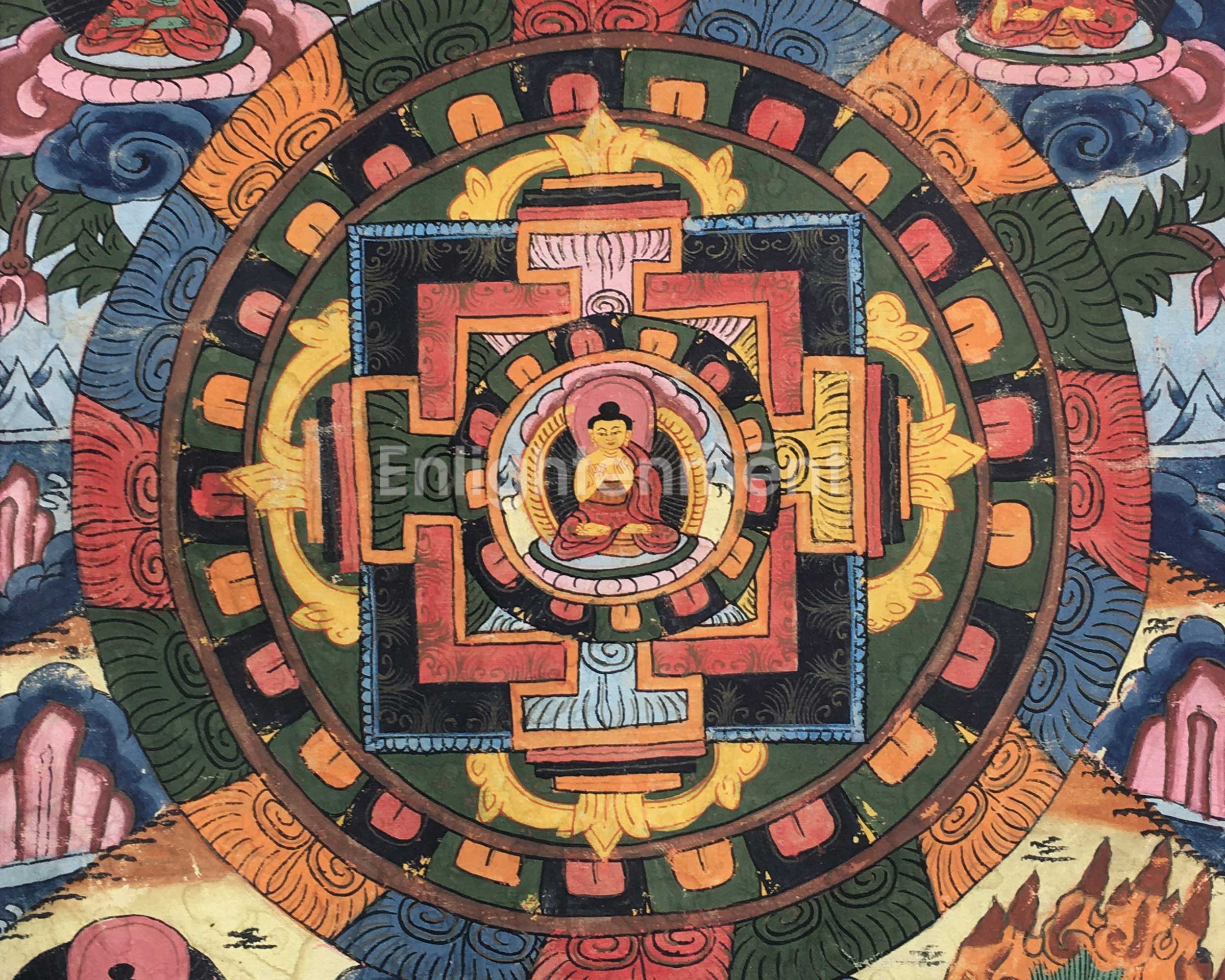 Buddha Mandala | Tibetan Traditional Thangka | Wall Hanging Decors
