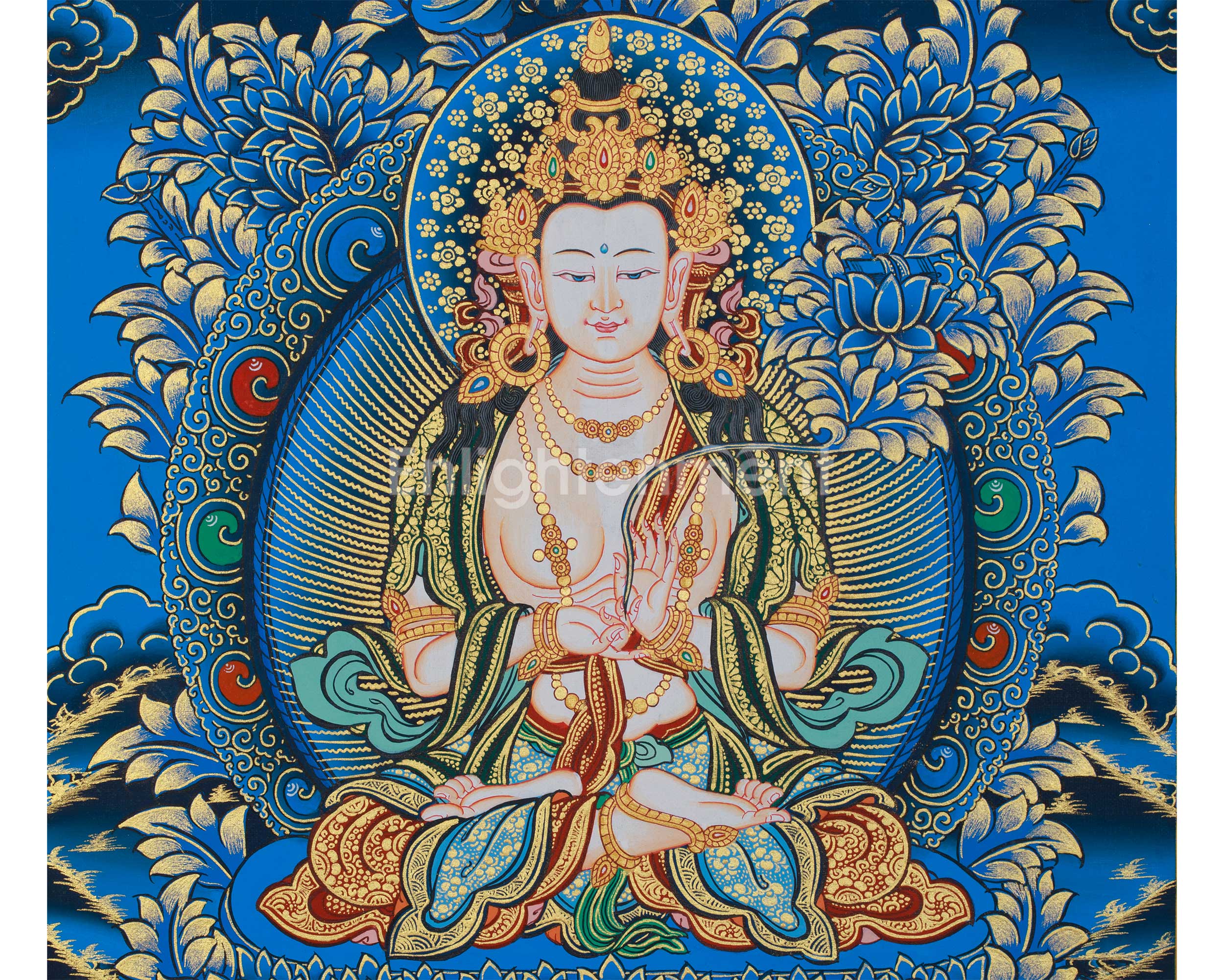 Jnanasattva Manjushri Thangka | A Sacred Tibetan Art of Wisdom & Enlightenment