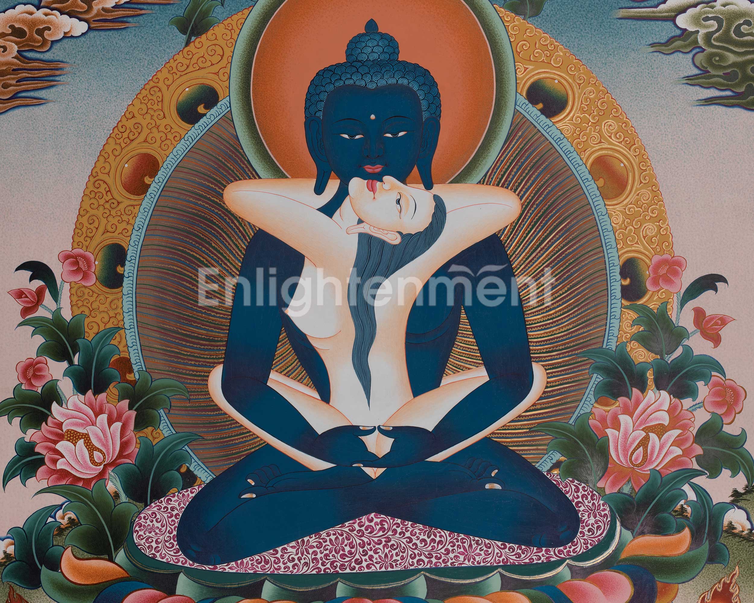 Hand-Painted Samantabhadra Thangka | Spiritual Wall Hanging