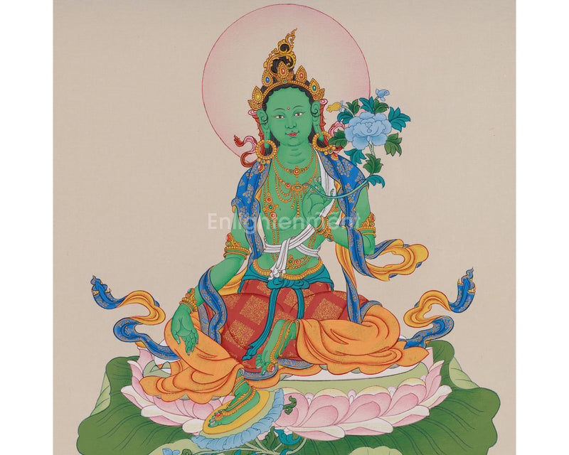 Mother Green Tara Thangka for Meditation