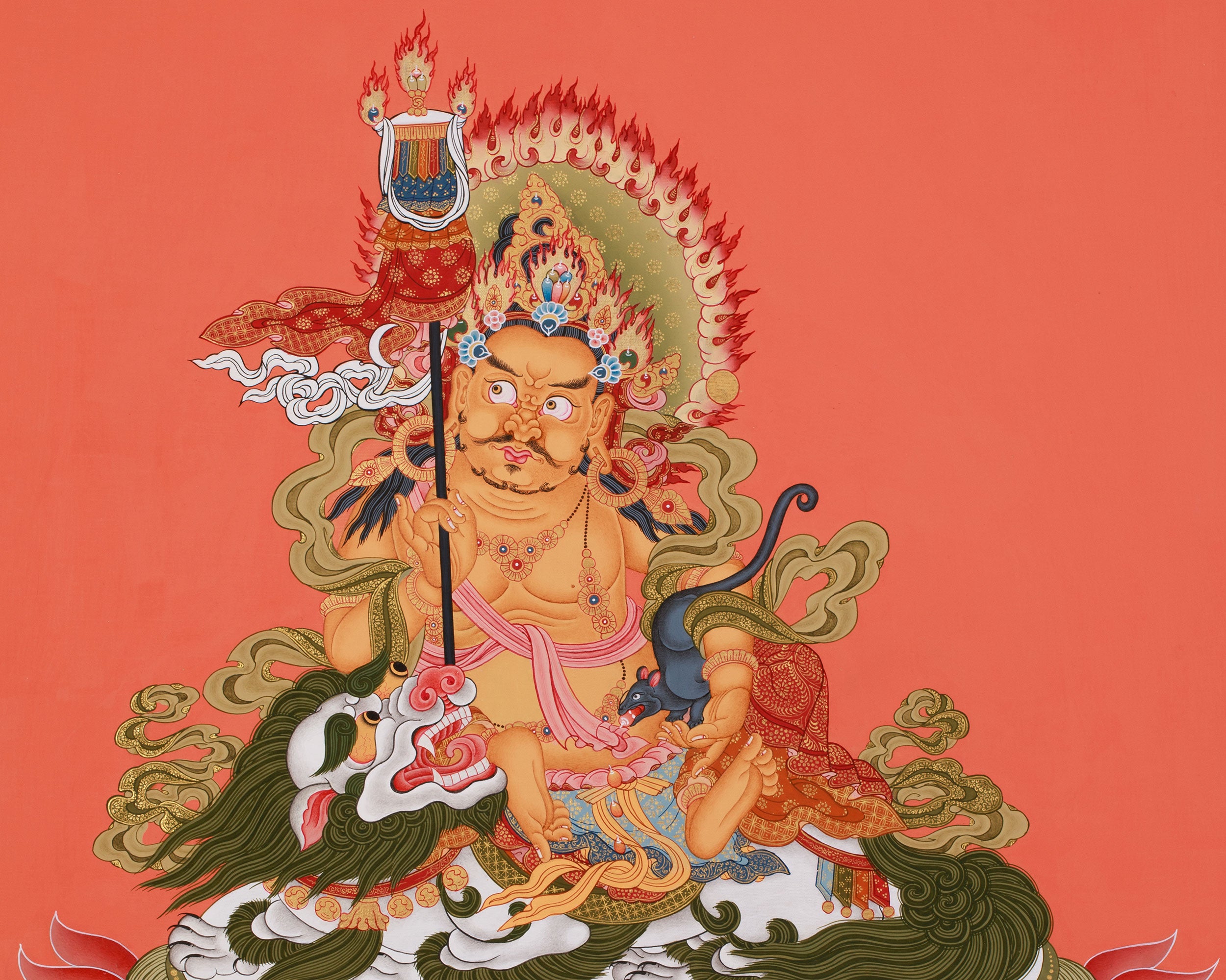 Wealth Deity Namtoshe Thangka | Buddhist Artwork for Abundance and Spiritual Balance