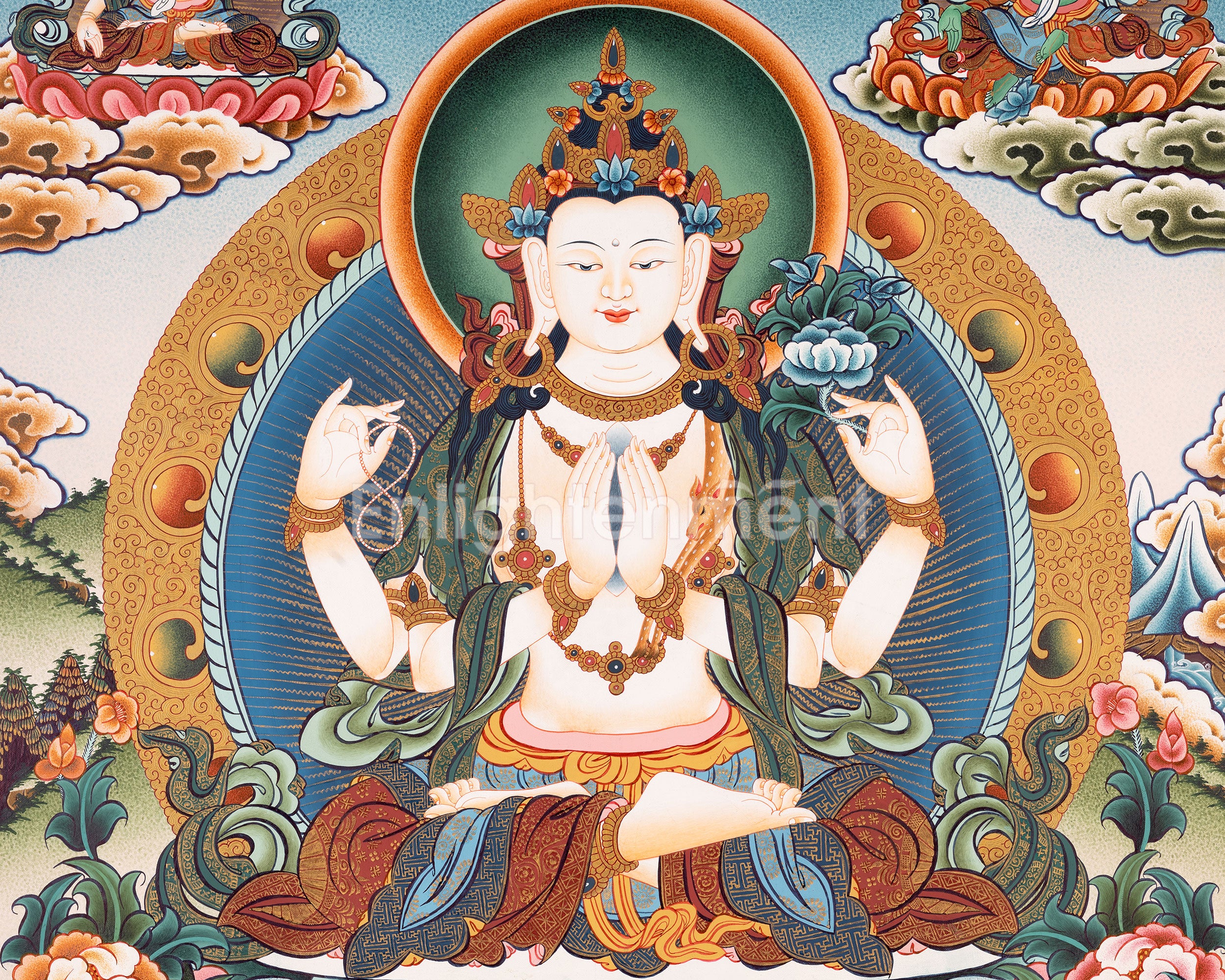 Buddhist Avalokiteshvara Chengrezig | Wall Decoration Thangka Painting