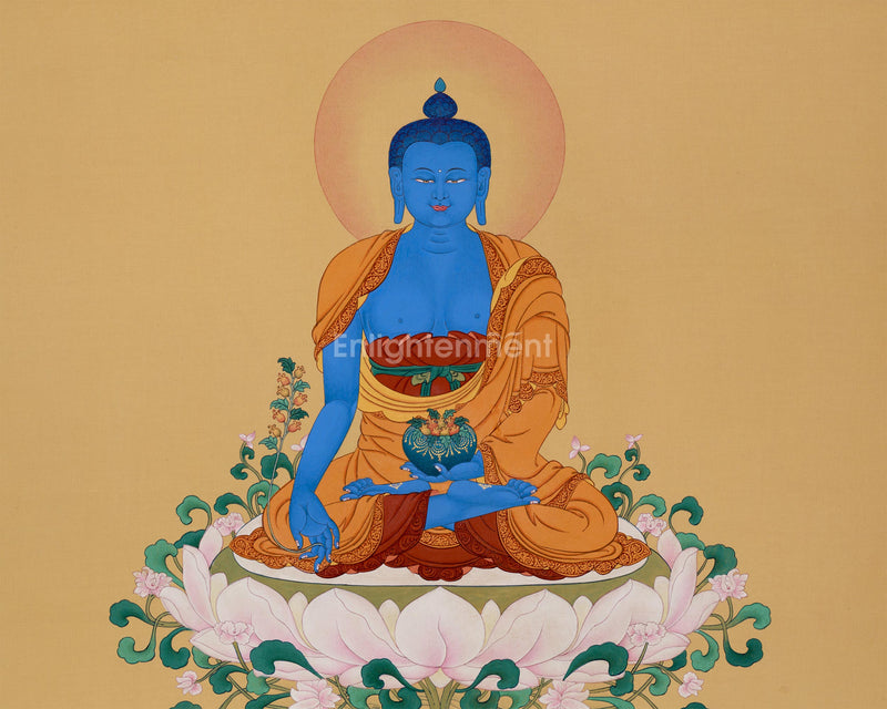 Medicine Buddha Lapis Lazuli Thangka | Healing and Enlightenment