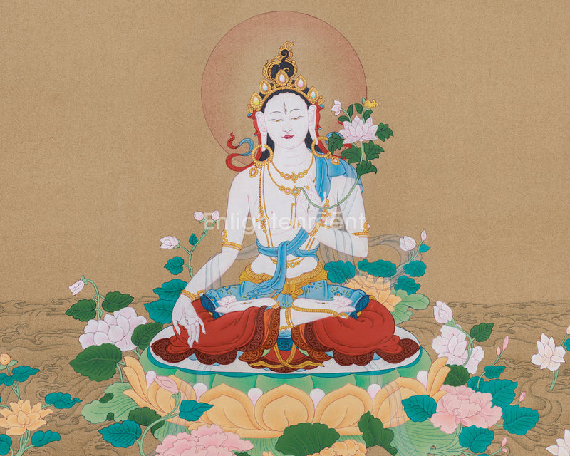 Extra-ordinary White Tara Thangka Painting