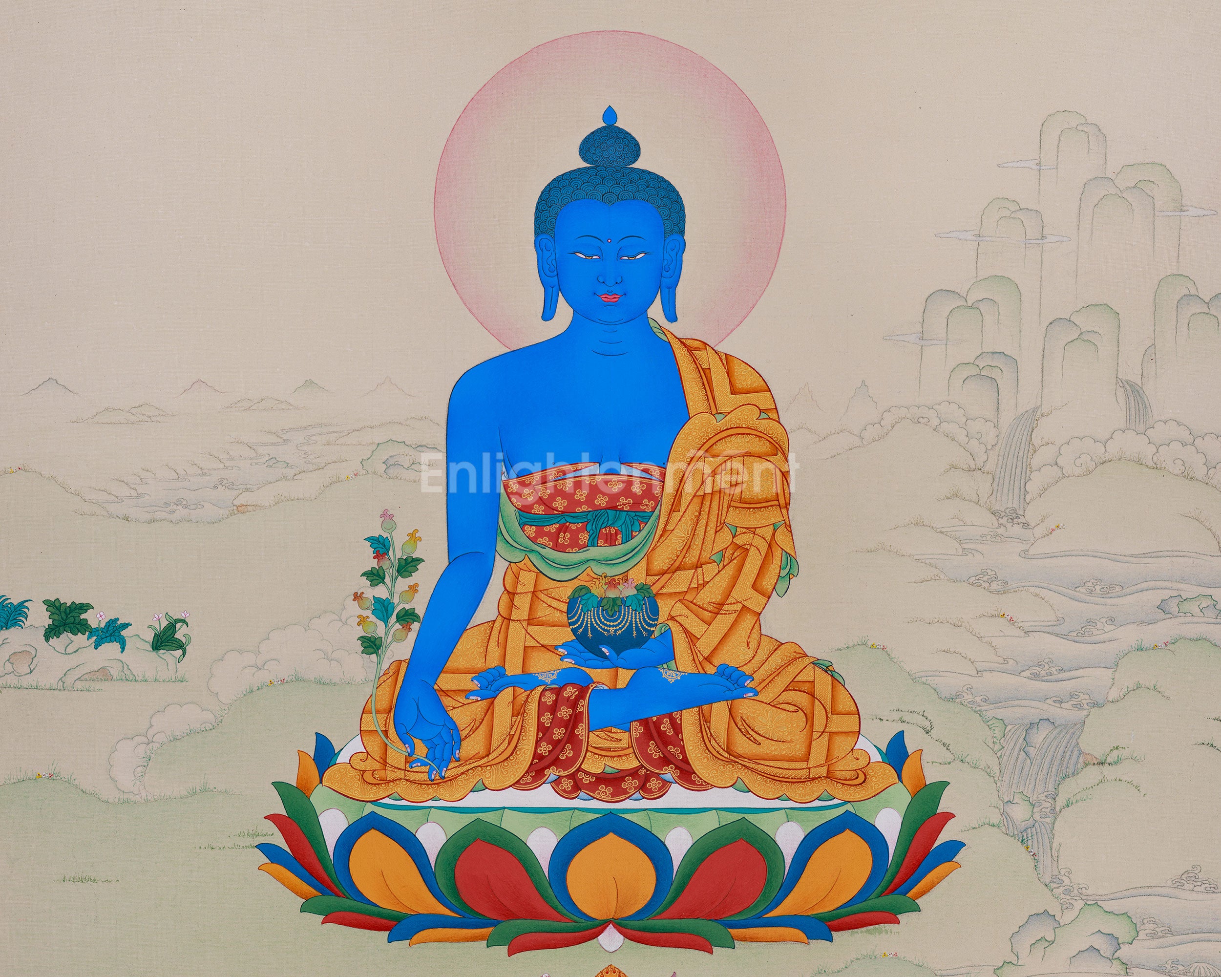 Bhaisajyaguru Thangka | Healing Blue Buddha