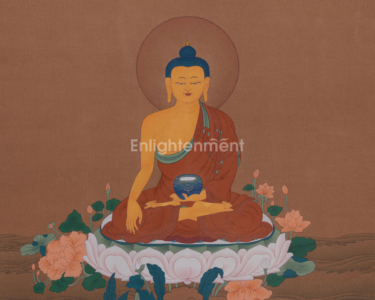 Shakyamuni Buddha Sacred Thangka | Siddhartha Gautam | Enlightened Master Painting