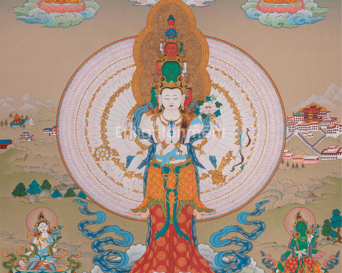1000-Armed Chenrezig with Other Deities | Sahasrabhuja Avalokiteshvara